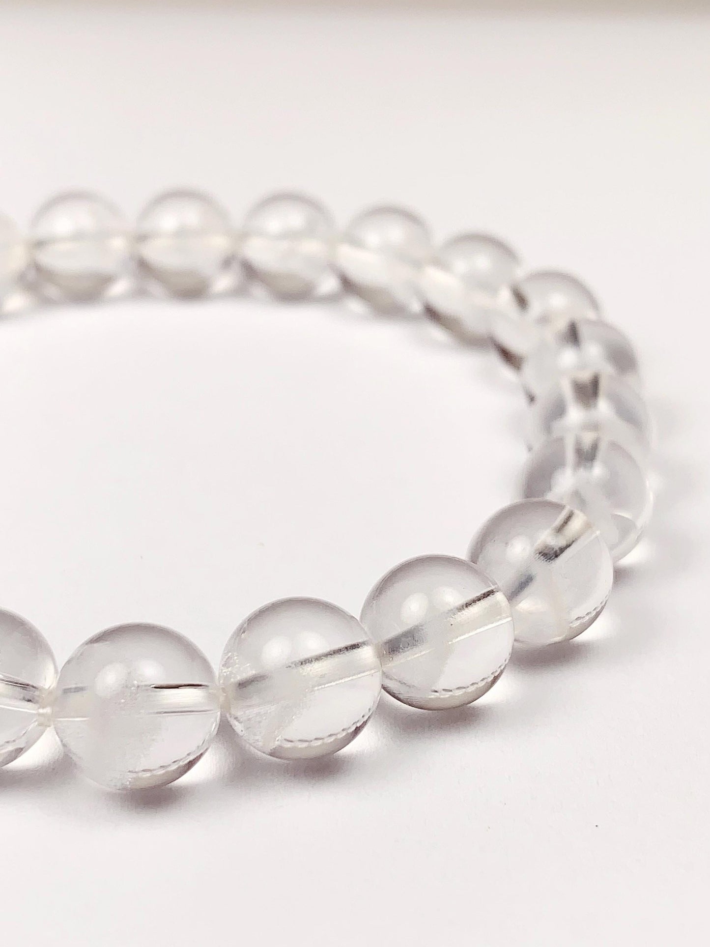 Natural White Phantom Quartz Bracelet: Grade AAA Gemstone, 6mm-8mm