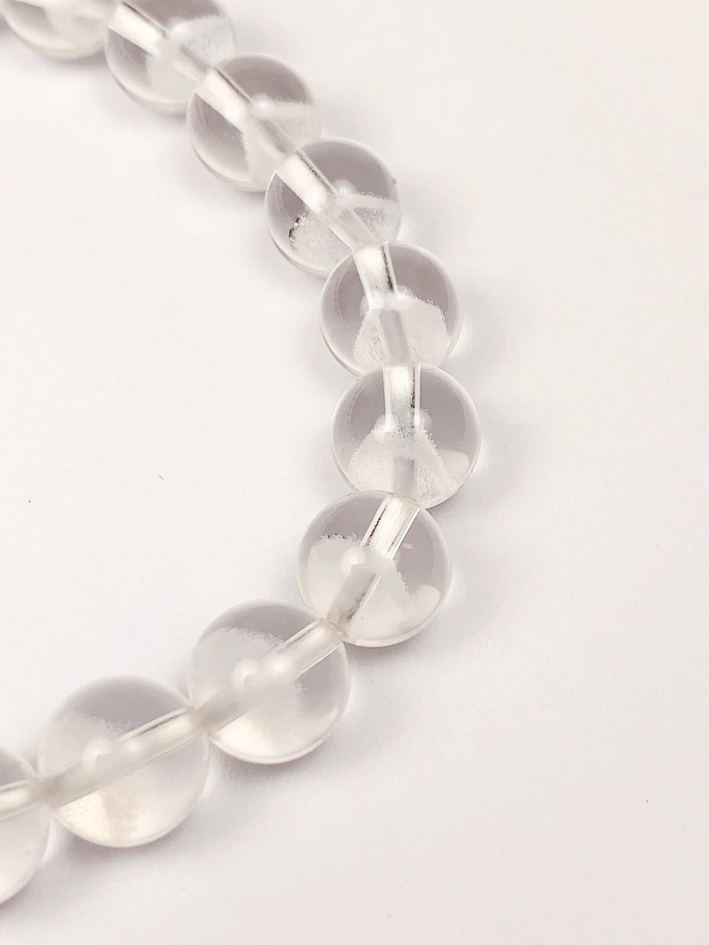 Natural White Phantom Quartz Bracelet: Grade AAA Gemstone, 6mm-8mm