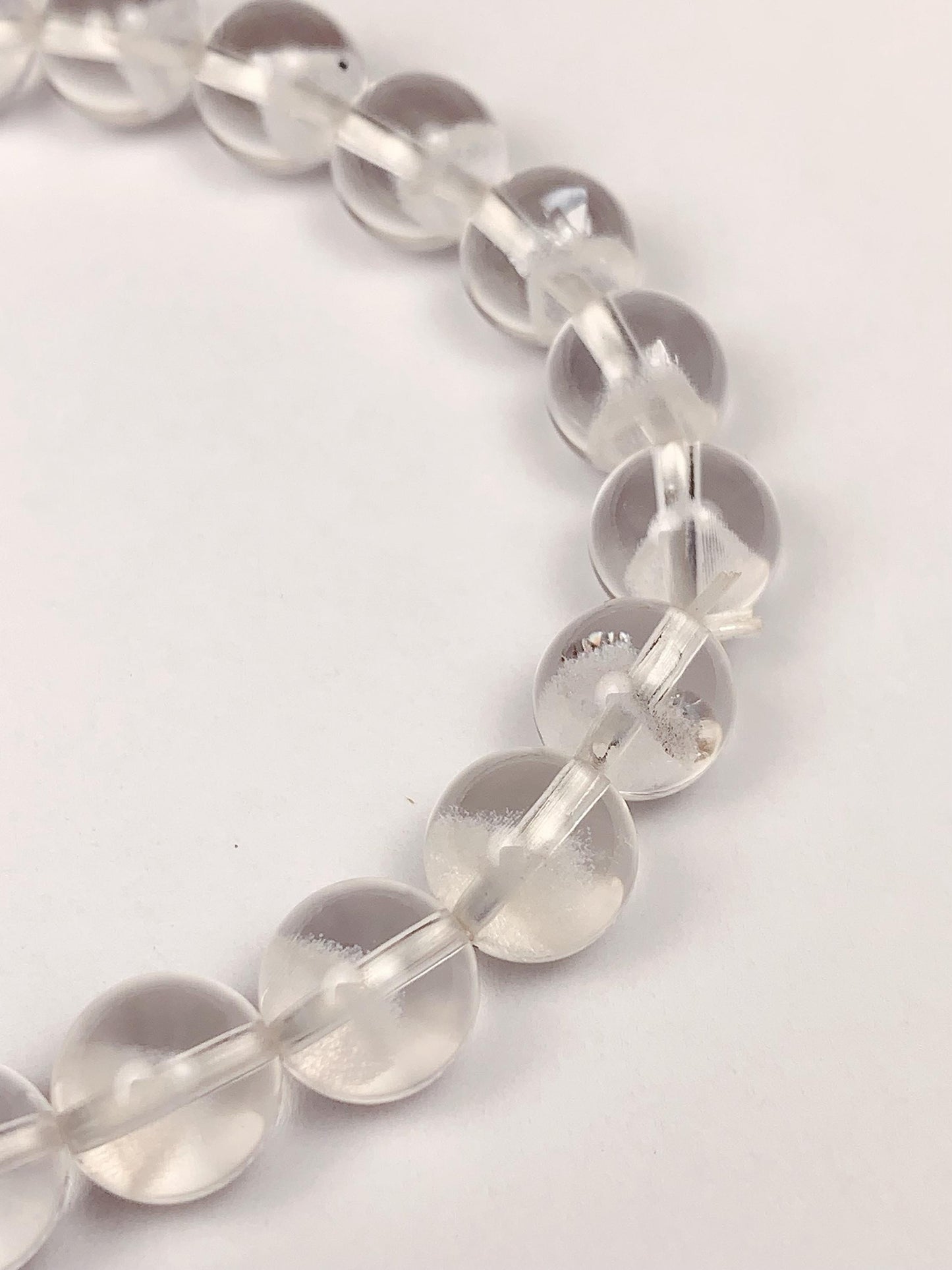 Natural White Phantom Quartz Bracelet: Grade AAA Gemstone, 6mm-8mm