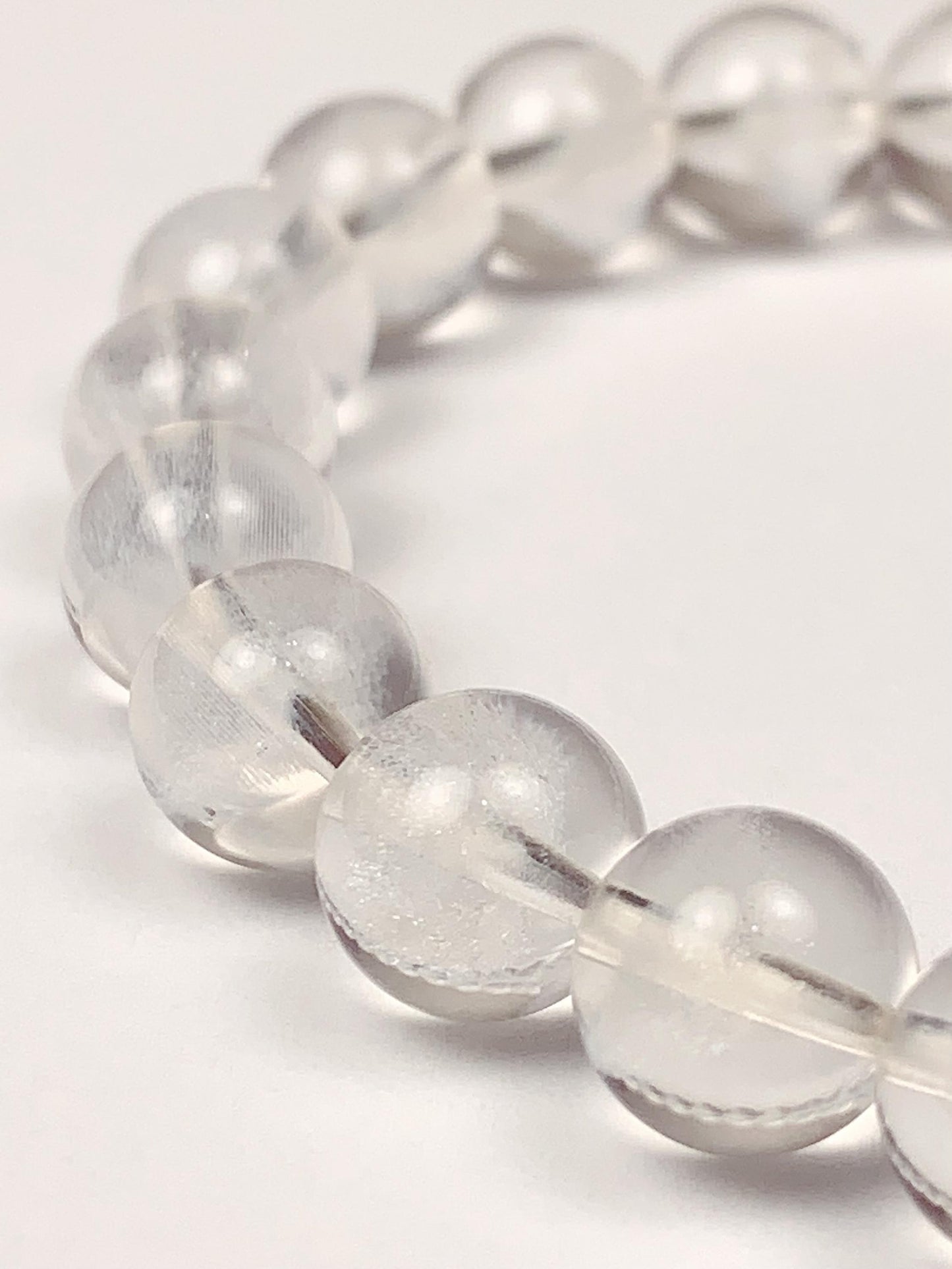 Natural White Phantom Quartz Bracelet: Grade AAA Gemstone, 6mm-8mm