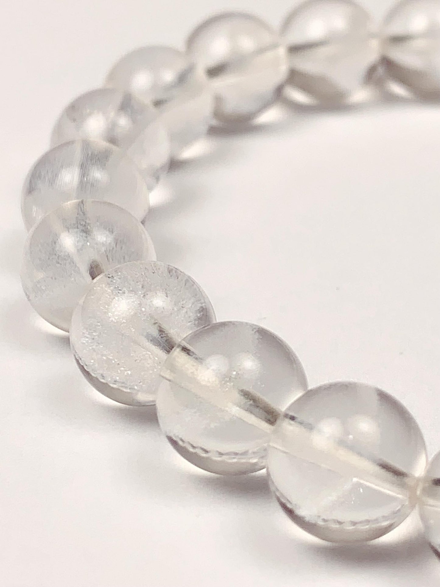 Natural White Phantom Quartz Bracelet: Grade AAA Gemstone, 6mm-8mm