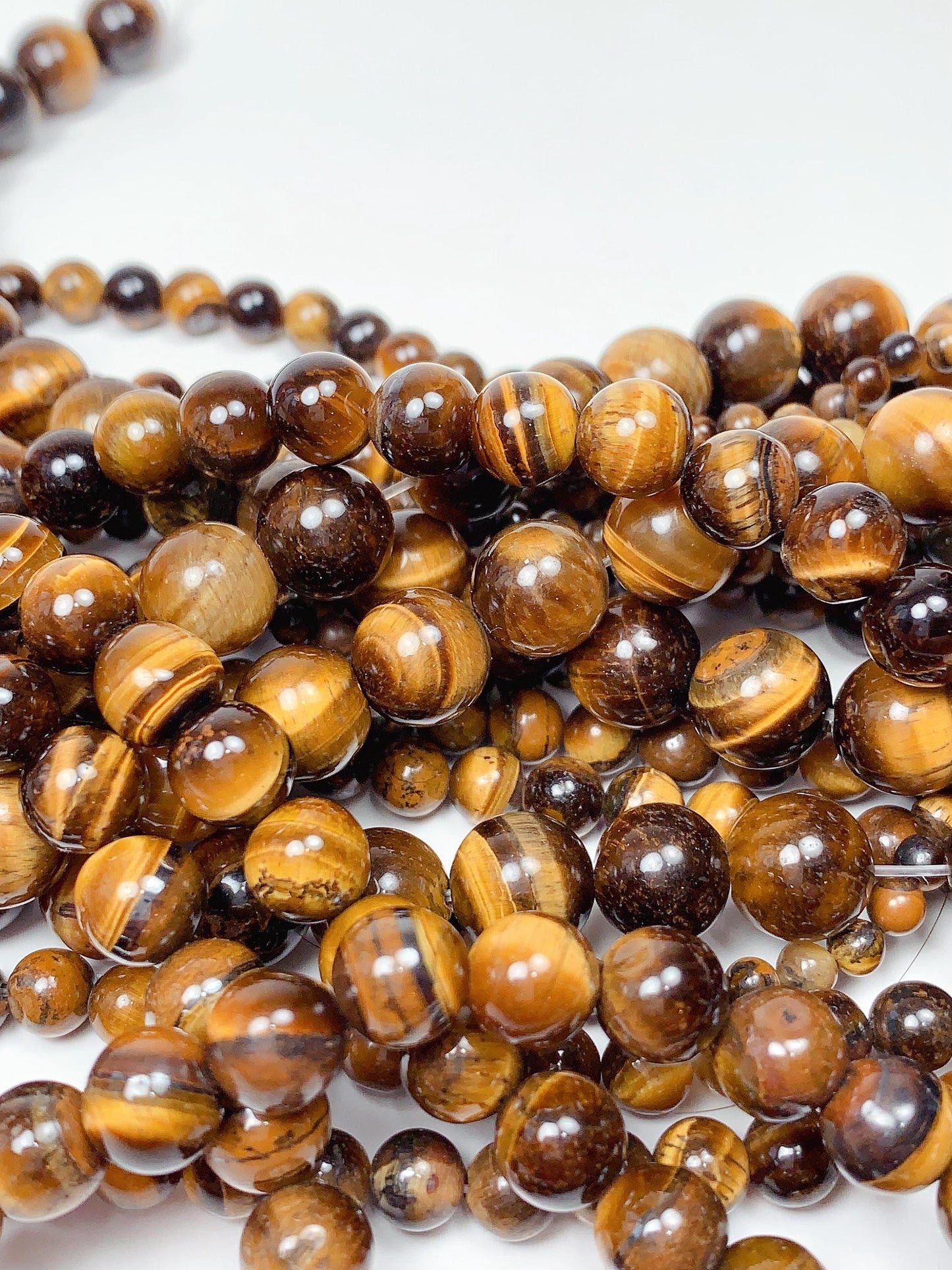 Natural Golden Yellow Tiger's Eye Beads: 6mm 8mm 10mm, 15" Strand