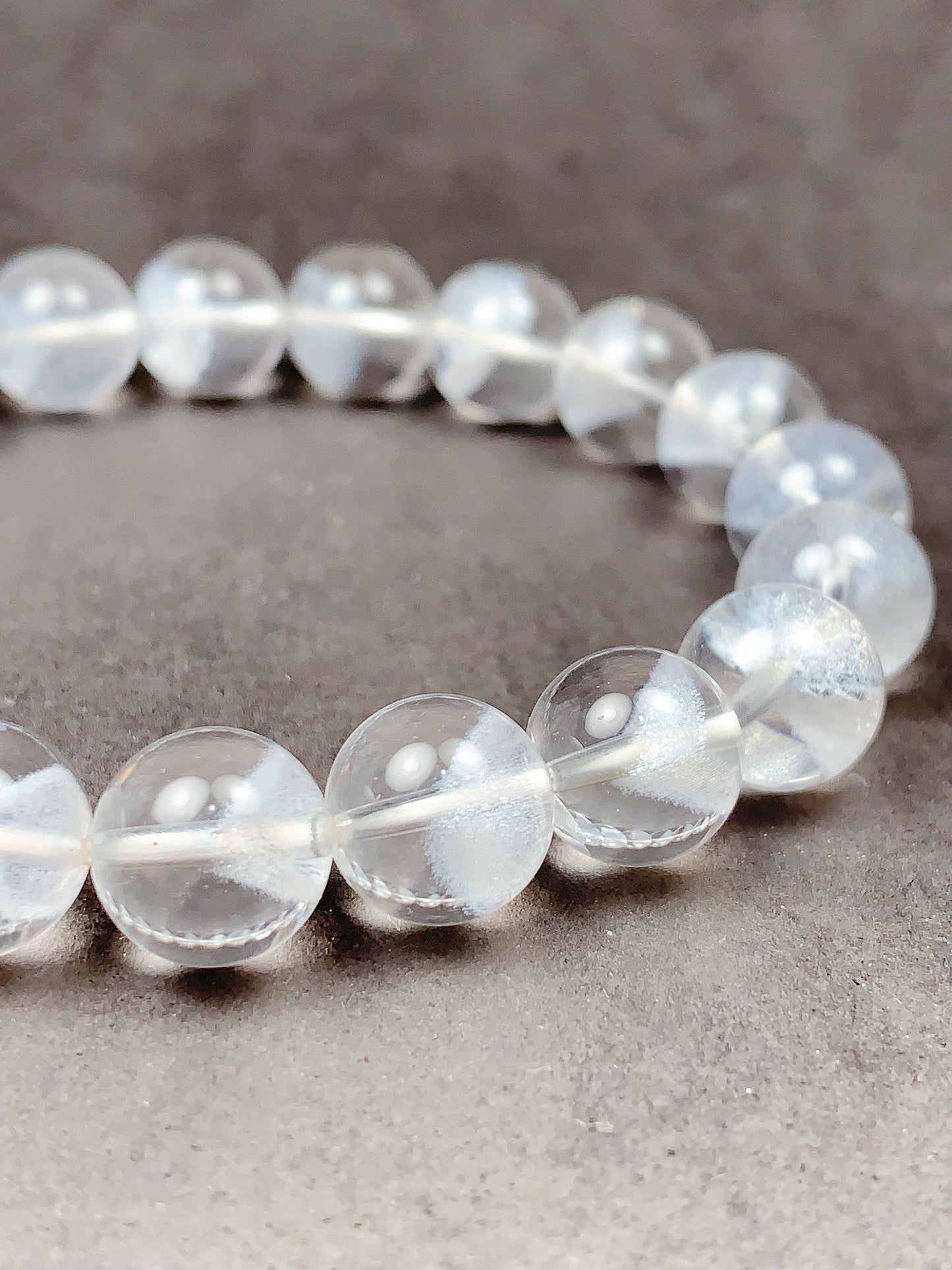 Natural White Phantom Quartz Bracelet: Grade AAA Gemstone, 6mm-8mm