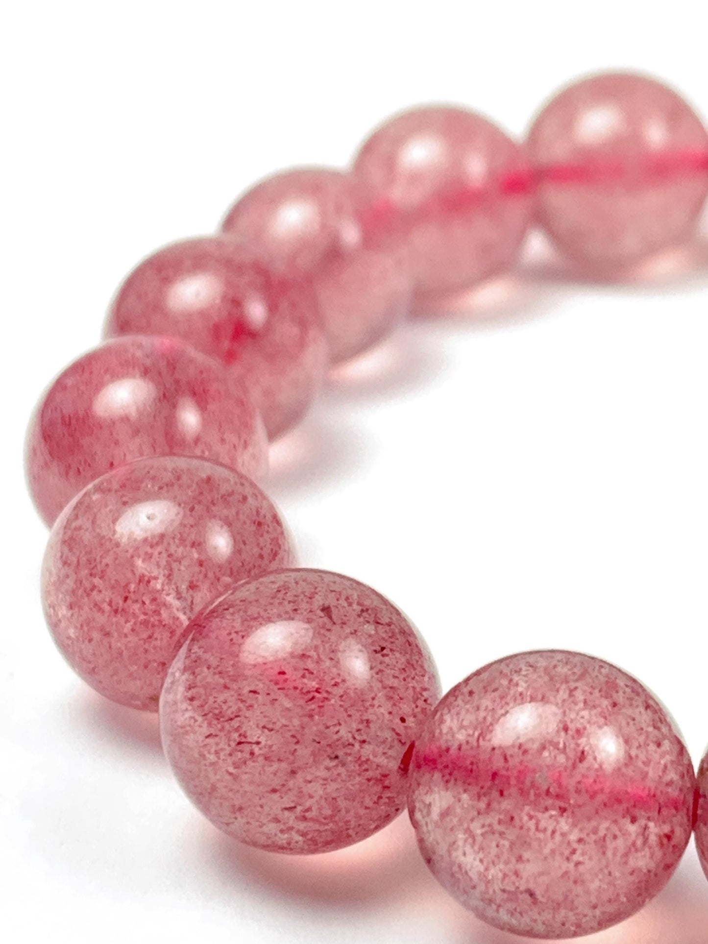 Natural Strawberry Quartz Bracelet: Grade AA Red Gemstone Stretch Bracelet