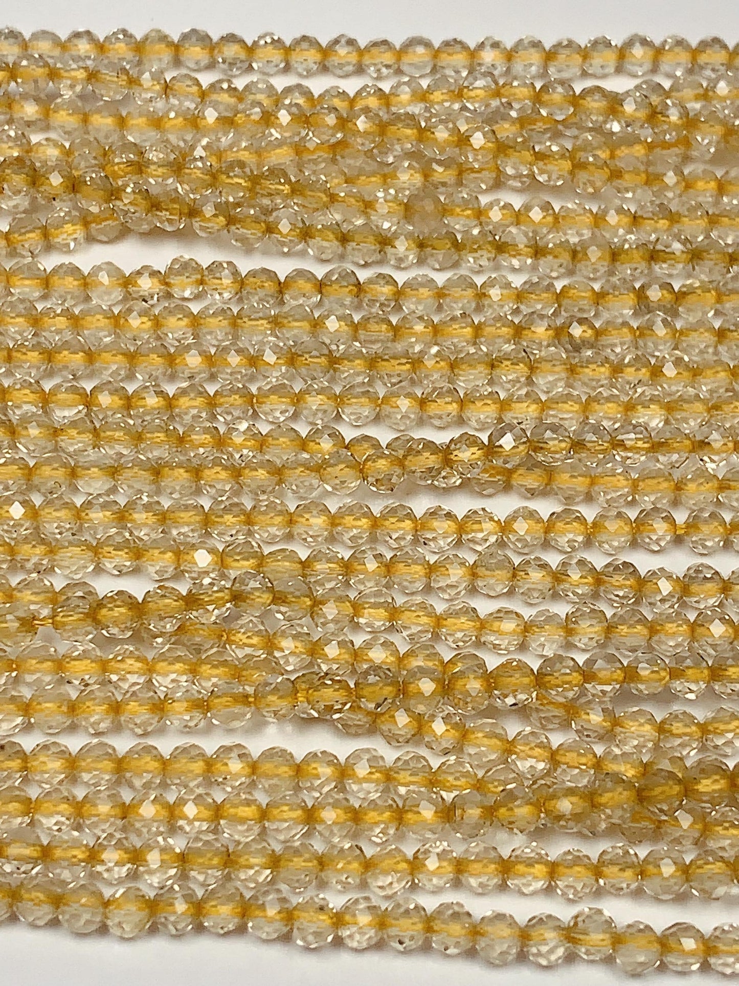 AAA Natural Citrine Faceted Round Beads: Yellow Gemstone Strand (2mm 3mm 4mm)