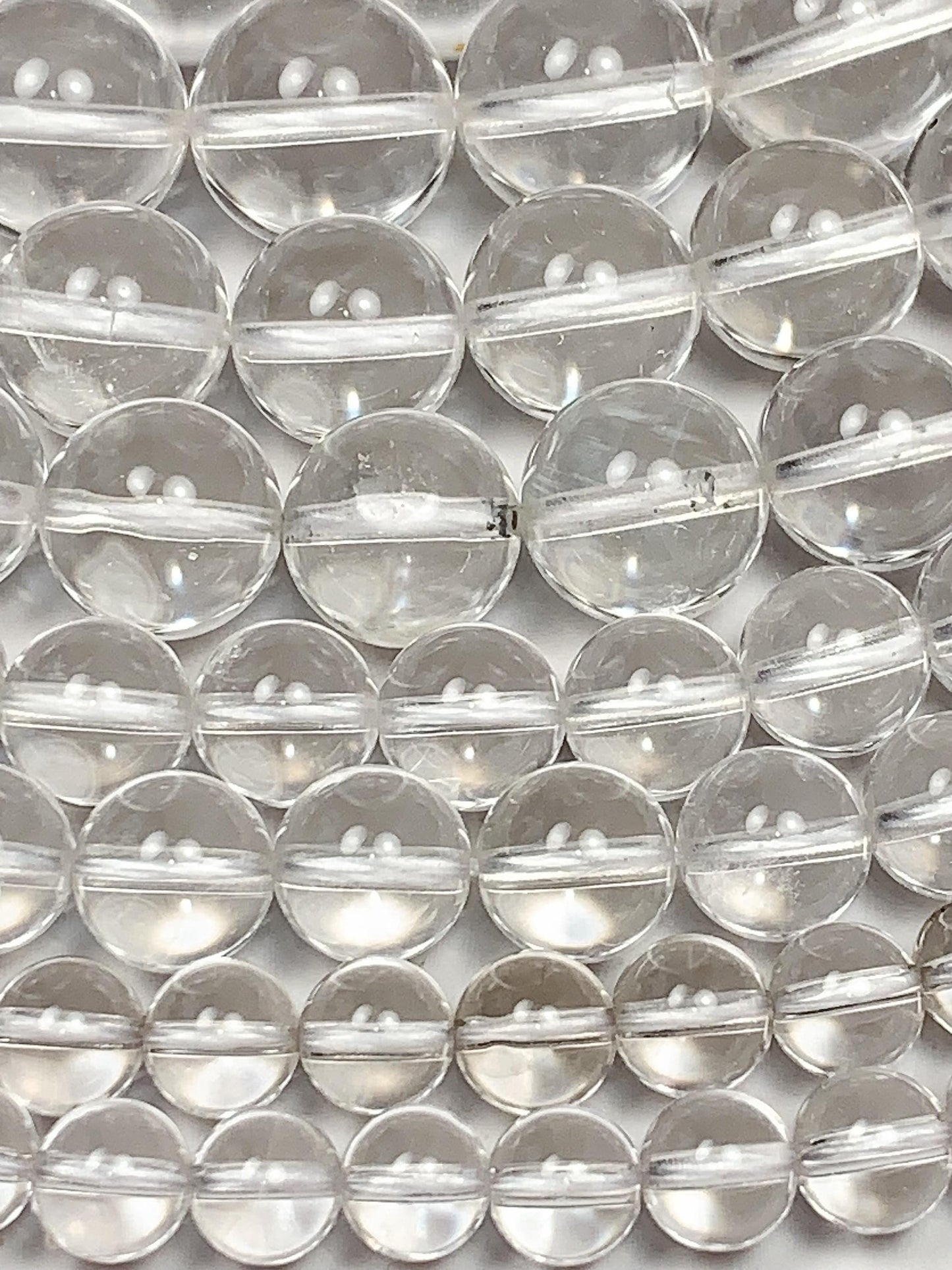 AAA Natural Clear Quartz Beads: 15.5" Smooth Round Strand
