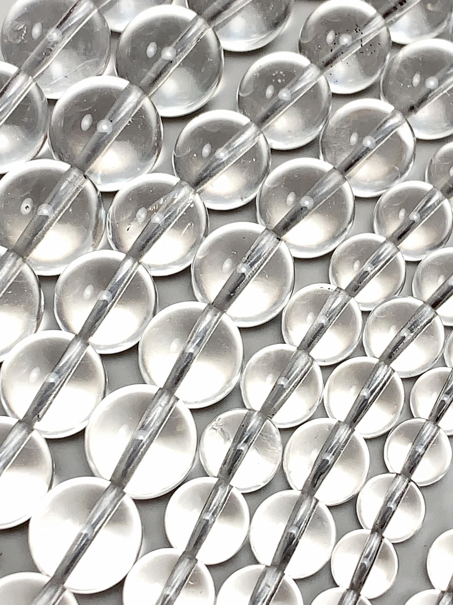 AAA Natural Clear Quartz Beads: 15.5" Smooth Round Strand