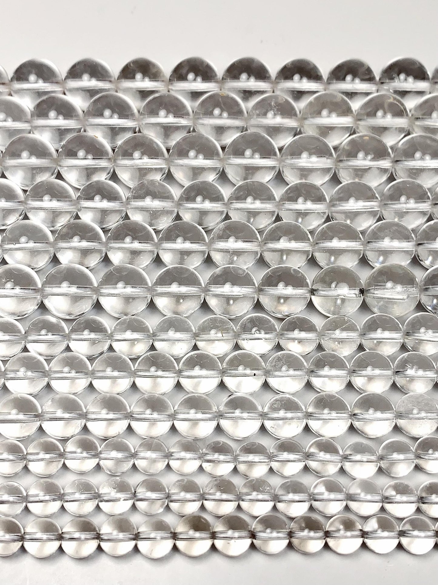 AAA Natural Clear Quartz Beads: 15.5" Smooth Round Strand