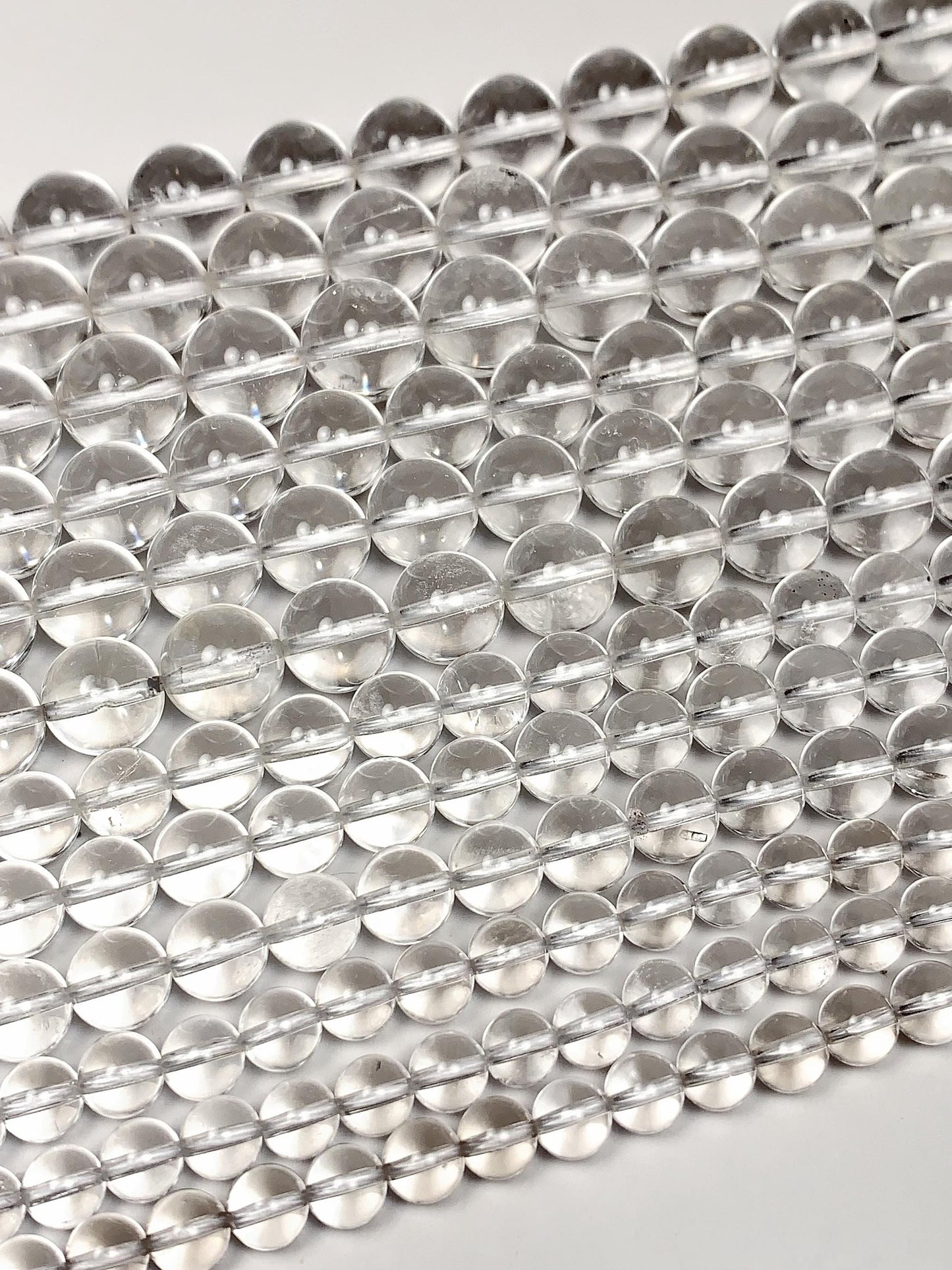 AAA Natural Clear Quartz Beads: 15.5" Smooth Round Strand