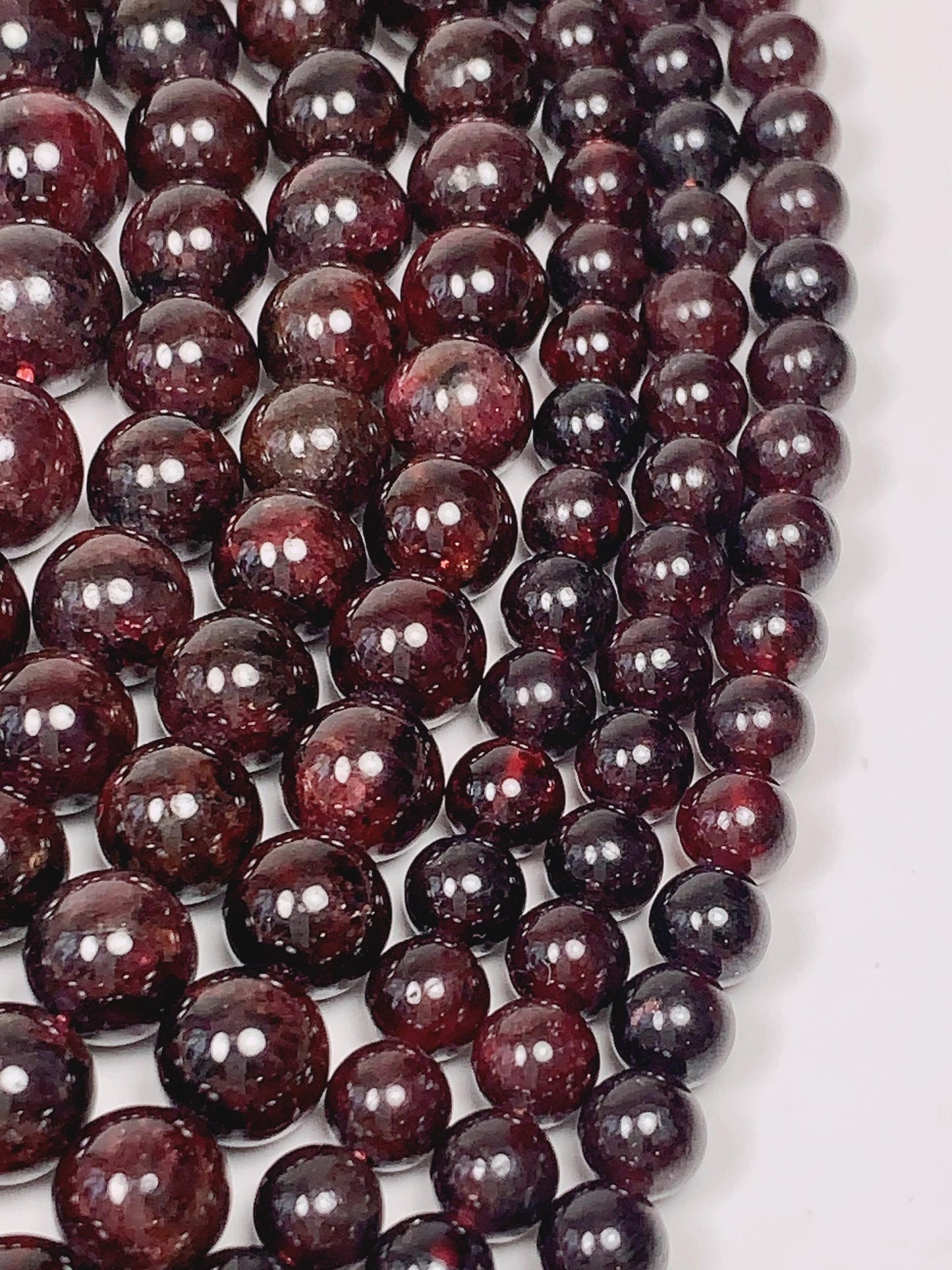 Genuine Natural Red Garnet Smooth Round Beads 15.5" Strand Gemstone  6mm 8mm 10mm