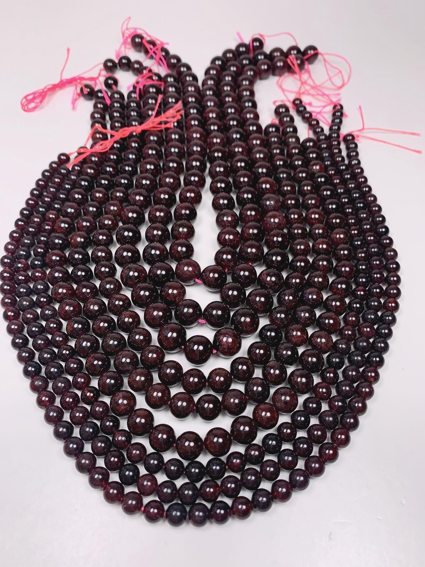 Genuine Natural Red Garnet Smooth Round Beads 15.5" Strand Gemstone  6mm 8mm 10mm