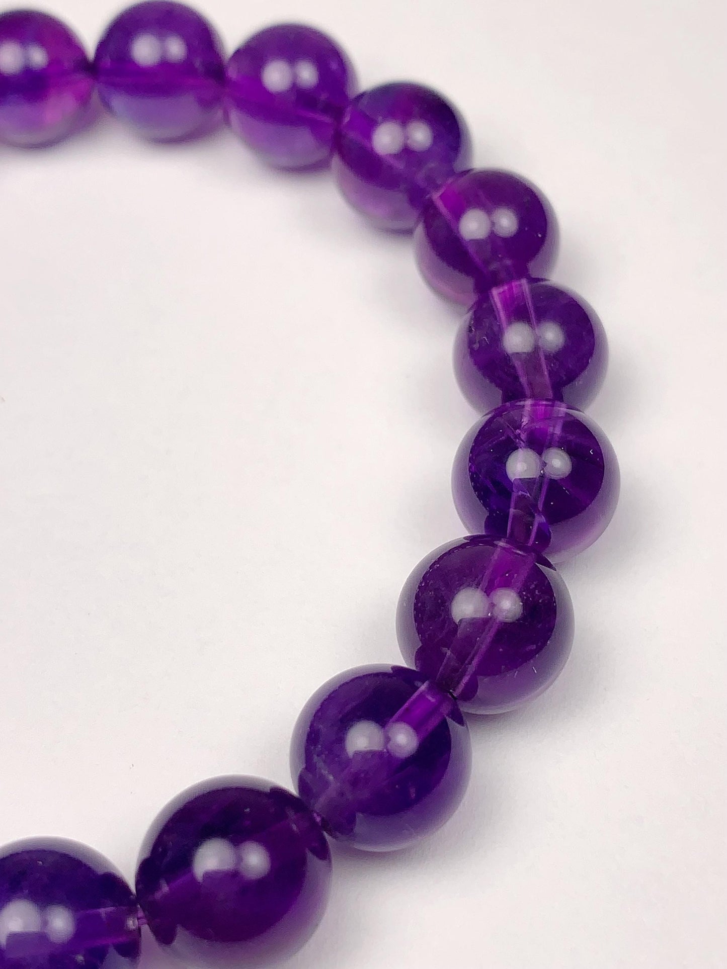 Grade AAA Genuine Natural Middle Purple Amethyst Smooth Round Stretch Bracelet 8mm 10mm 12mm