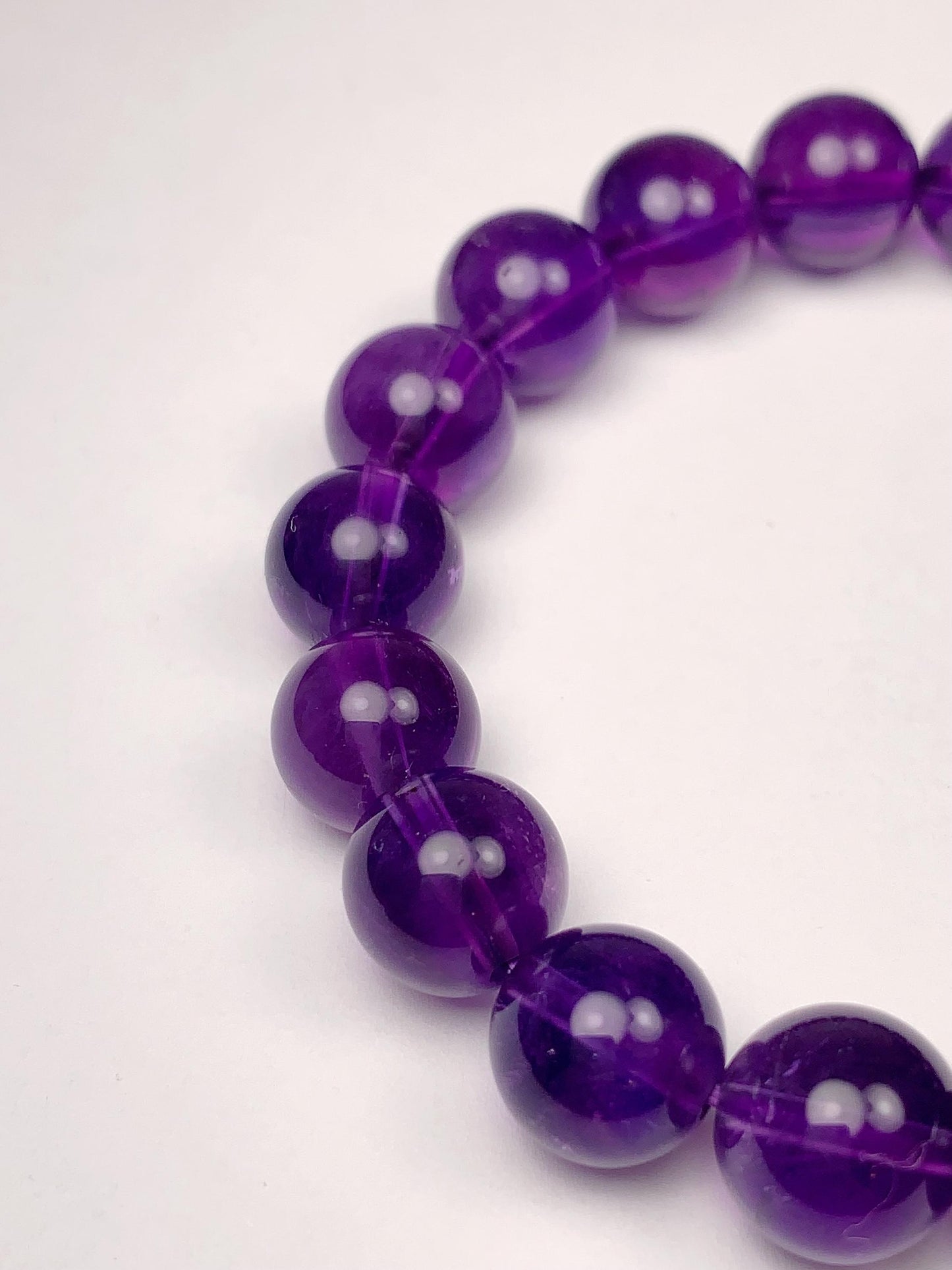 Grade AAA Genuine Natural Middle Purple Amethyst Smooth Round Stretch Bracelet 8mm 10mm 12mm