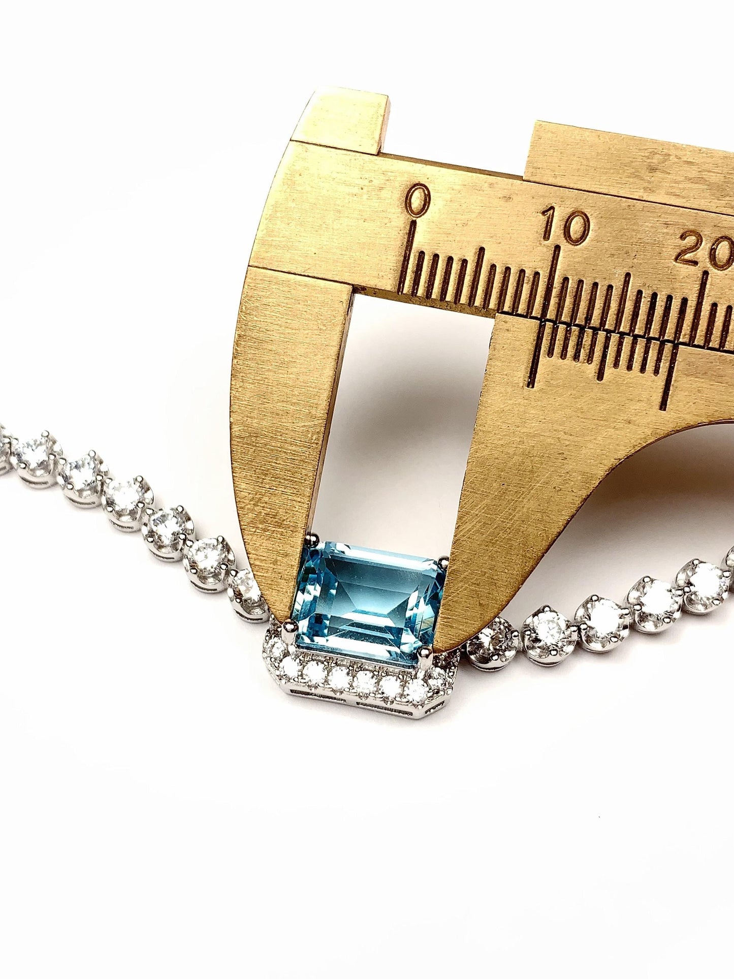 10mm X 8mm Grade AAA Genuine Natural Blue Topaz rectangle Cut 18K white Gold Plated S 925Sterling Silver Bracelet birthstones