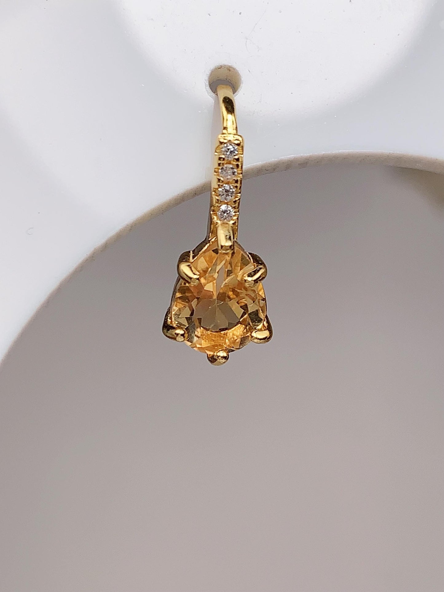 Citrine Drop Earrings: 18k Gold Plated Sterling Silver