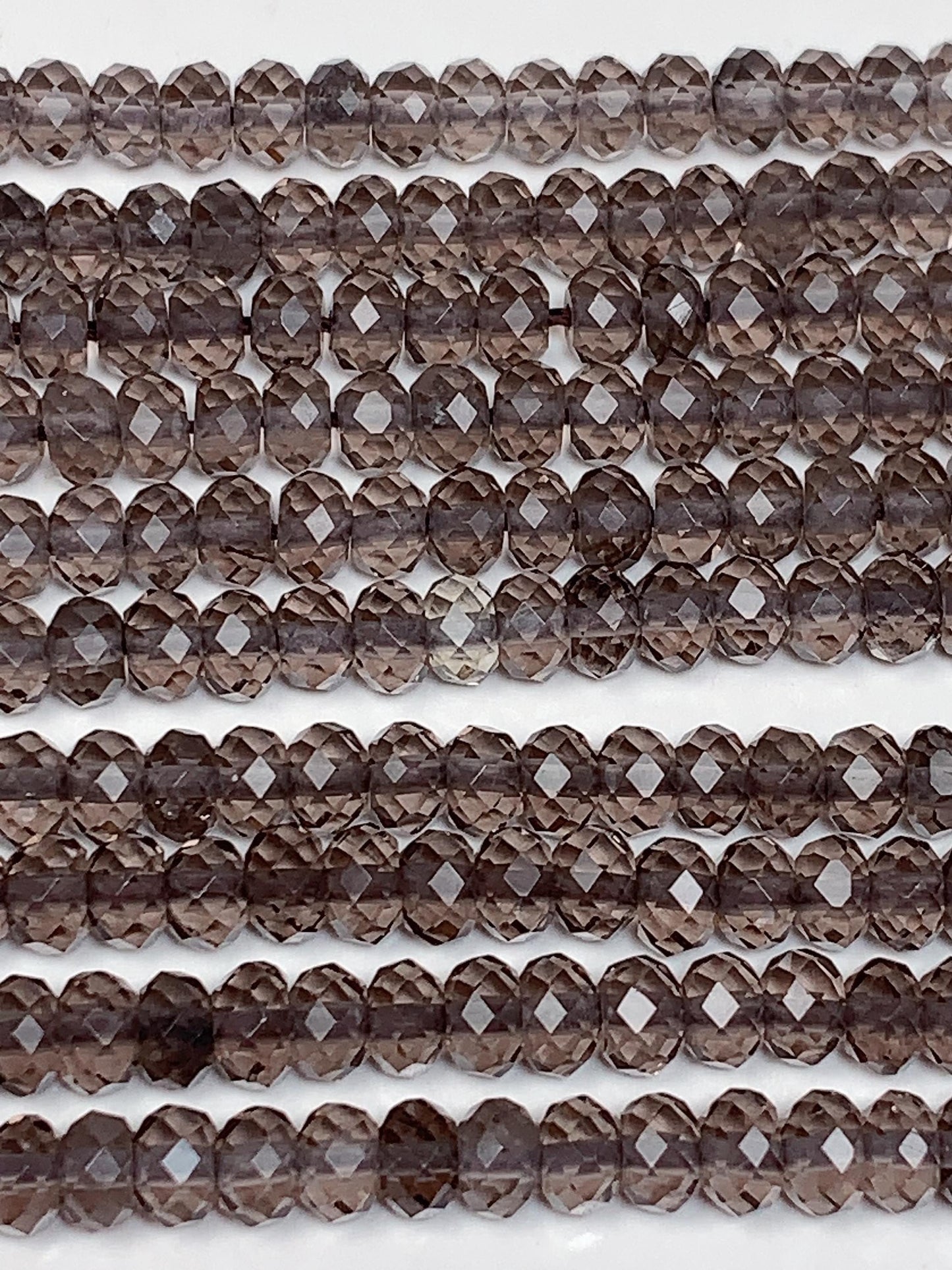 Grade AAA Genuine Natural Smoky Ice Obsidian  Faceted Rondelle Beads 15.5" Strand 3x4mm