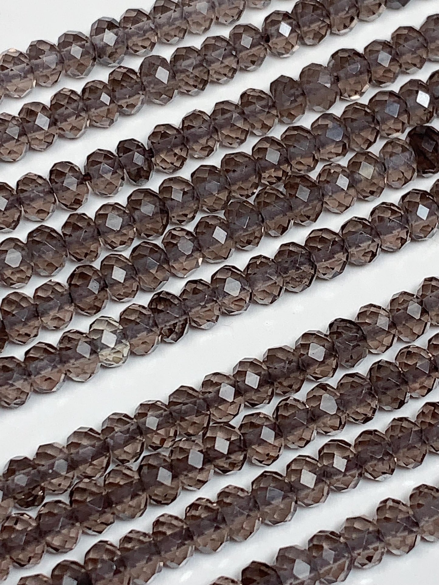 Grade AAA Genuine Natural Smoky Ice Obsidian  Faceted Rondelle Beads 15.5" Strand 3x4mm