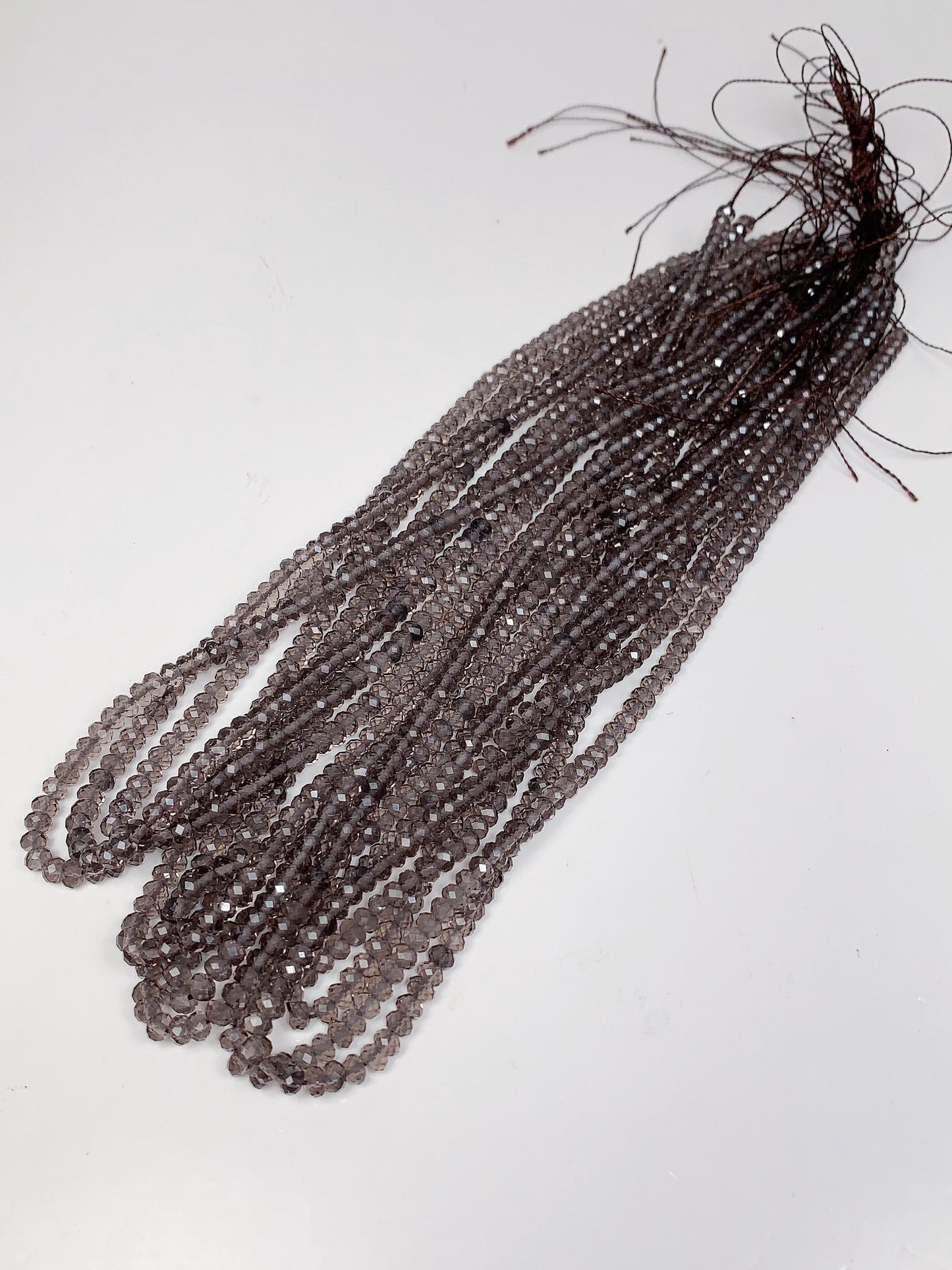 Grade AAA Genuine Natural Smoky Ice Obsidian  Faceted Rondelle Beads 15.5" Strand 3x4mm