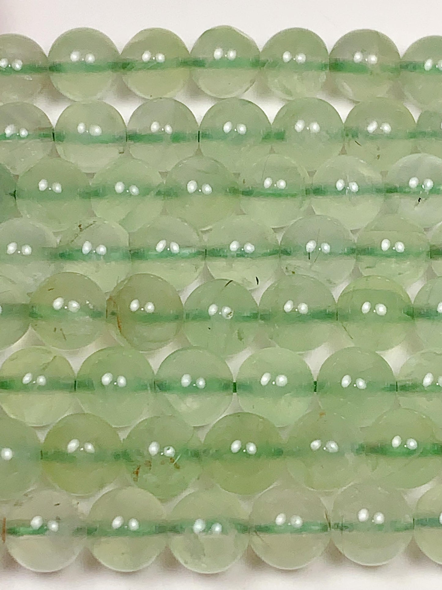 Genuine Natural  Green Prehnite Smooth Round Beads 15.5" Strand Gemstone 4mm 6mm 8mm 10mm