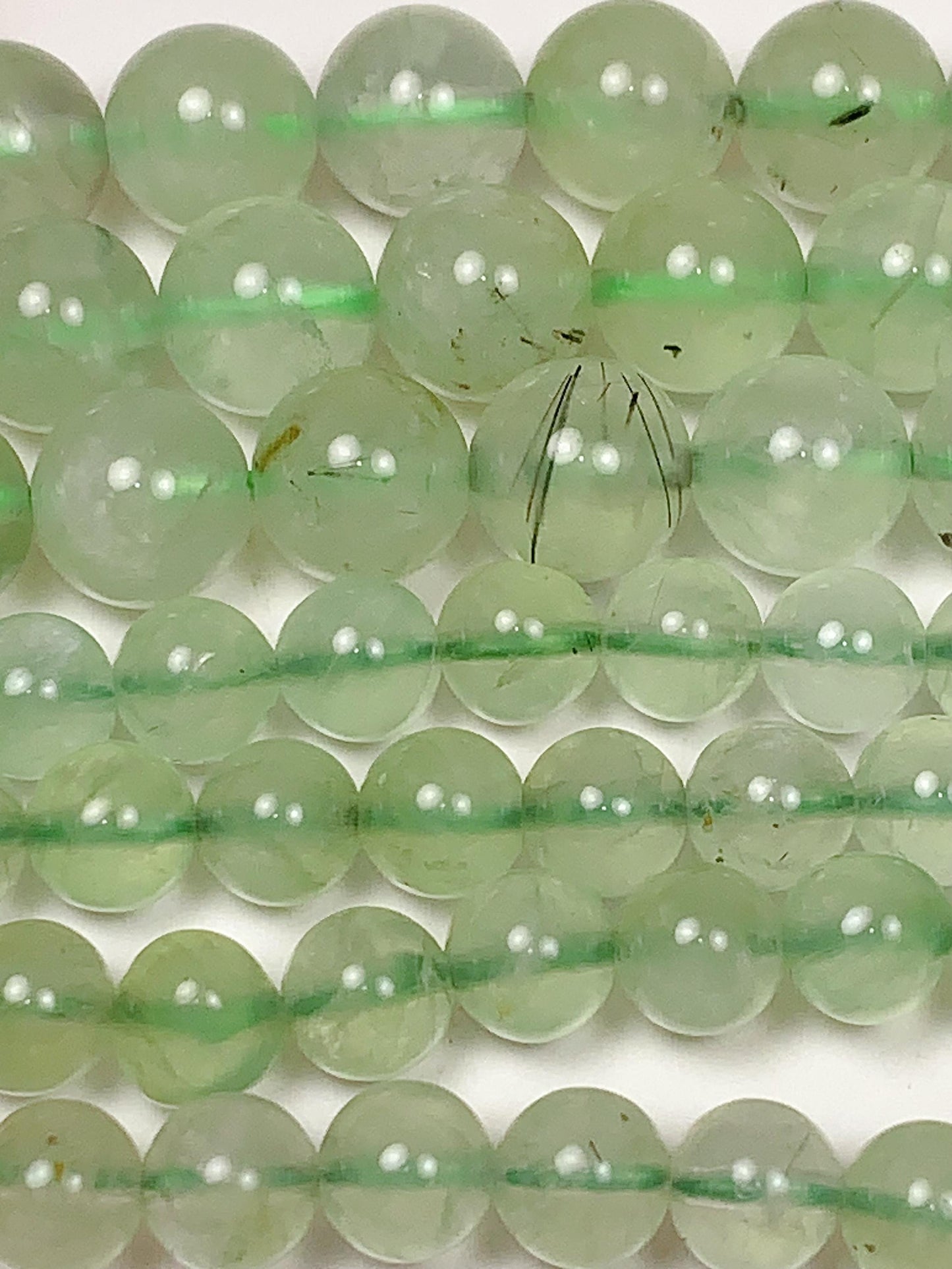 Genuine Natural  Green Prehnite Smooth Round Beads 15.5" Strand Gemstone 4mm 6mm 8mm 10mm