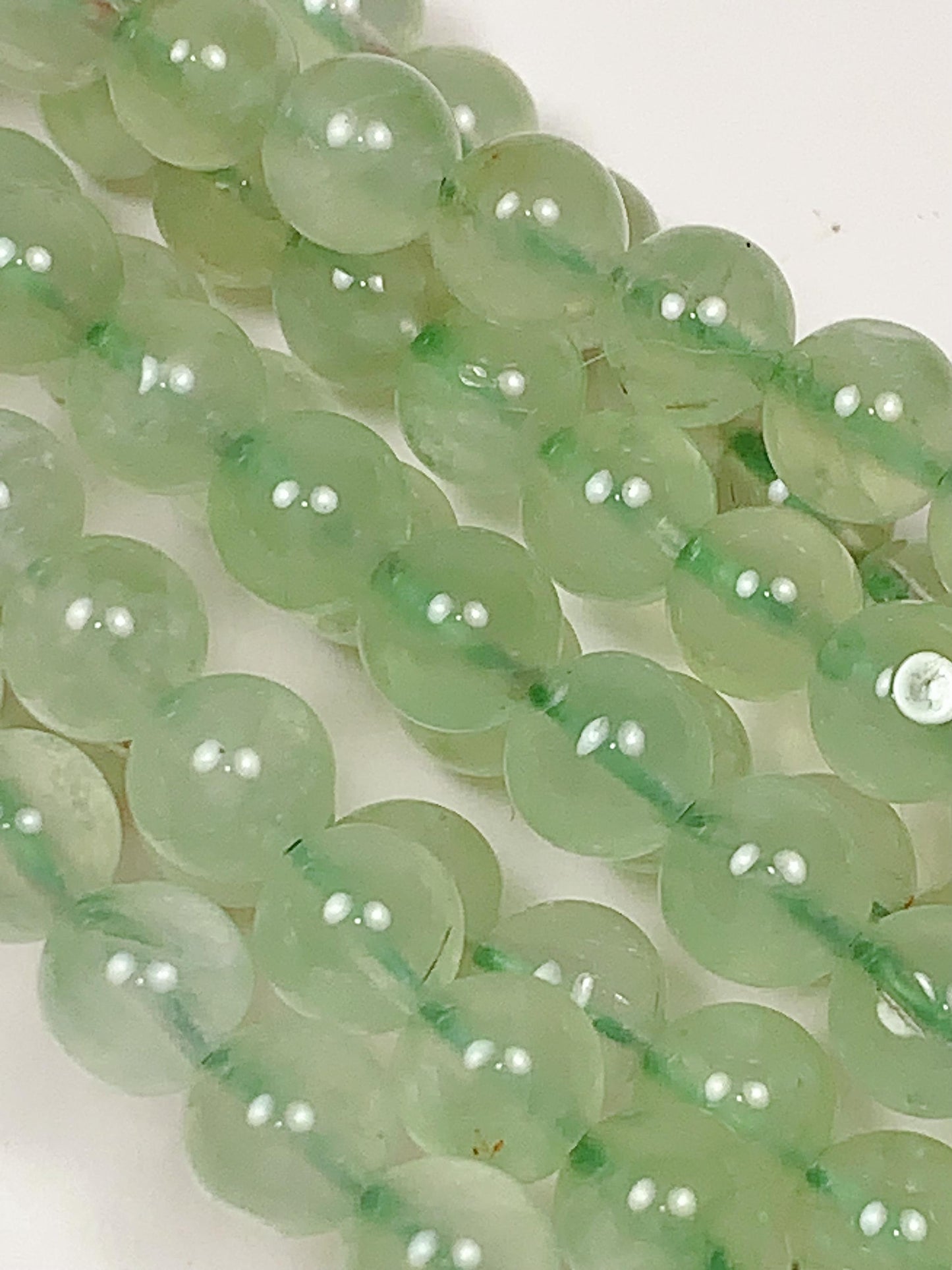 Genuine Natural  Green Prehnite Smooth Round Beads 15.5" Strand Gemstone 4mm 6mm 8mm 10mm