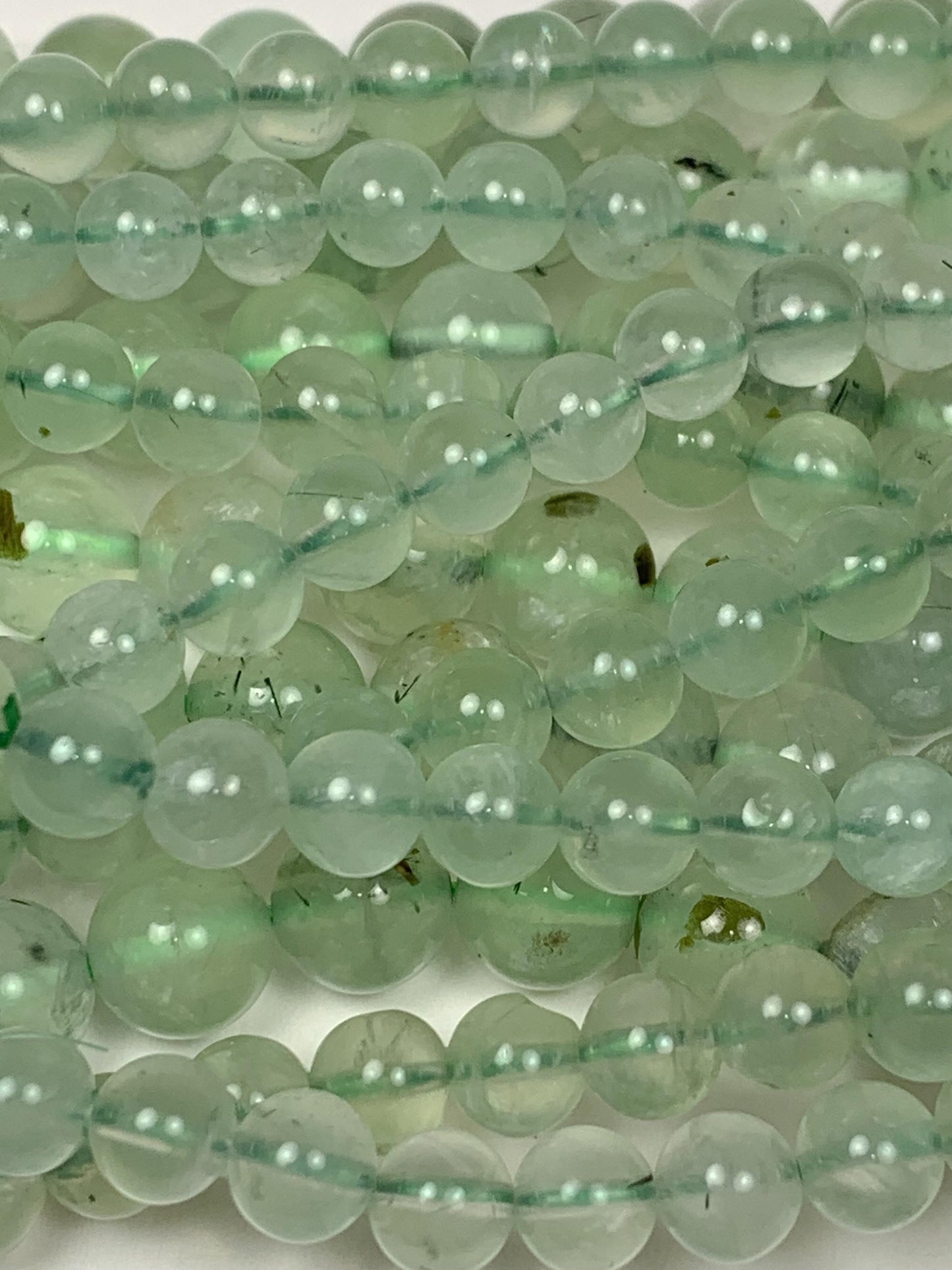 Genuine Natural  Green Prehnite Smooth Round Beads 15.5" Strand Gemstone 4mm 6mm 8mm 10mm