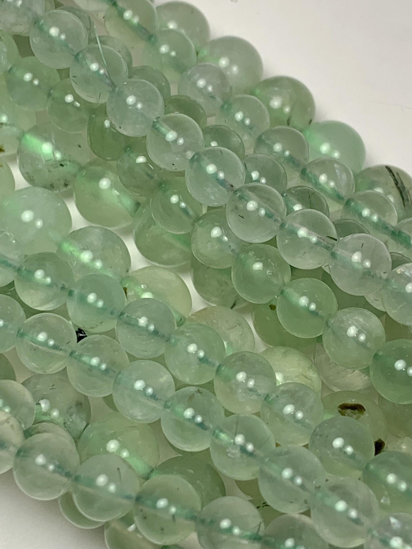 Genuine Natural  Green Prehnite Smooth Round Beads 15.5" Strand Gemstone 4mm 6mm 8mm 10mm