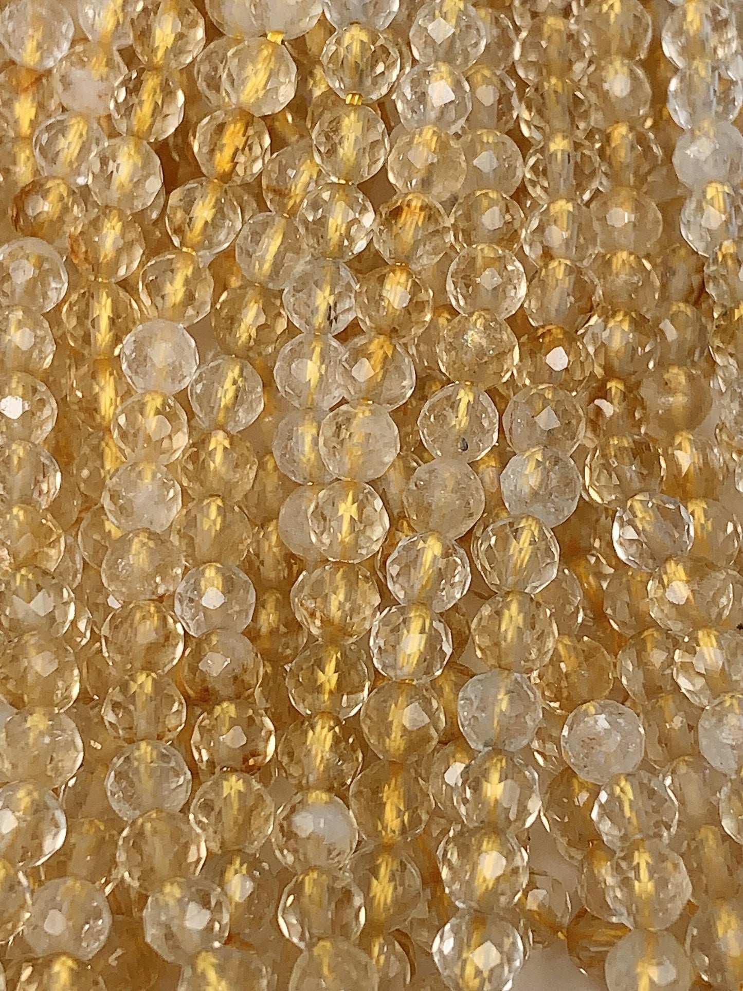 Grade AA Genuine Natural Clear Clean yellow Citrine Faceted Round Beads 15.5" Strand 2mm 3mm 4mm very high quality