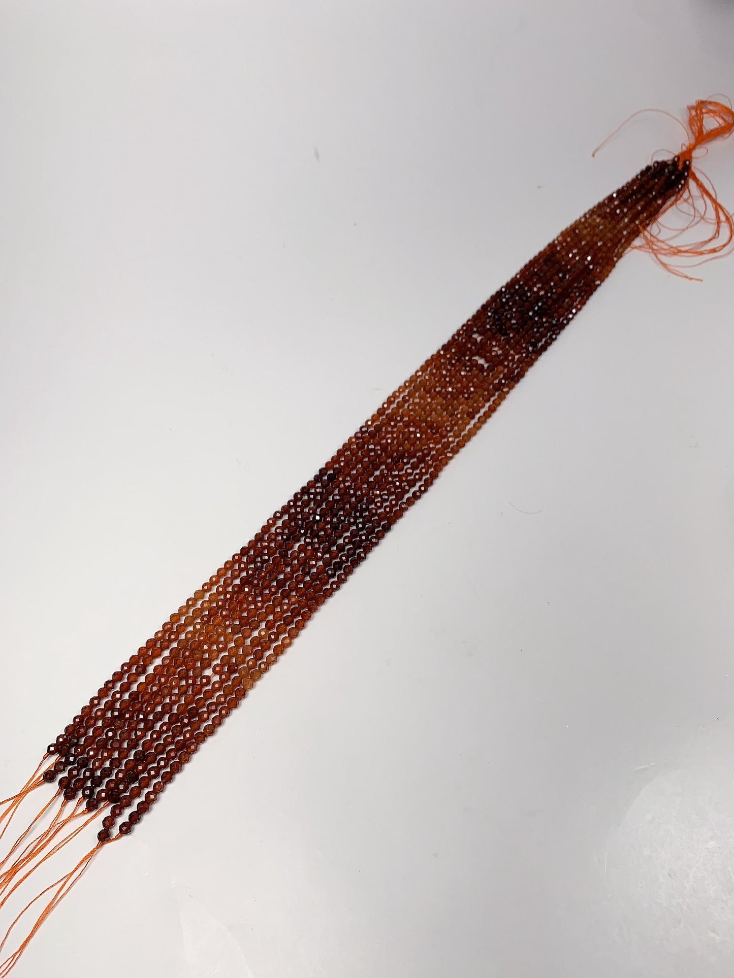 AAA+ Orange Hessonite Garnet Faceted Round Beads - 15.5" Strand