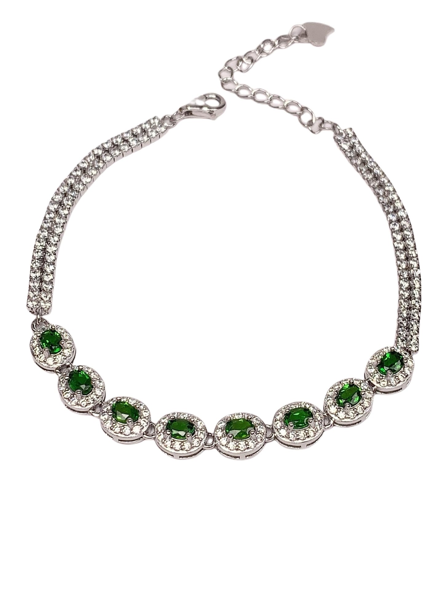 Grade AAA Genuine Natural Peridot 18k 925 Sterling Silver Bracelet Gemstone 2.5mmx3.5mm