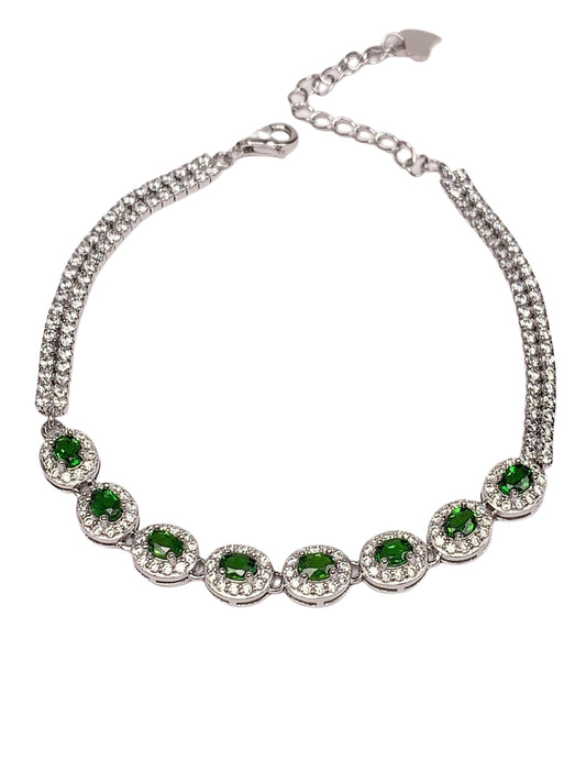 Grade AAA Genuine Natural Peridot 18k 925 Sterling Silver Bracelet Gemstone 2.5mmx3.5mm