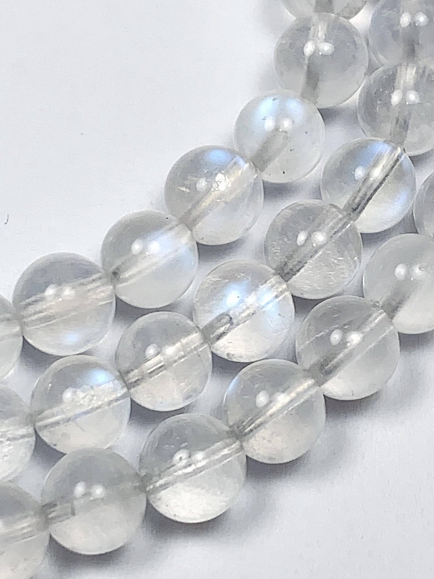 AAA Rainbow Moonstone Beads: Natural Clear Gemstone Strand (15.5")
