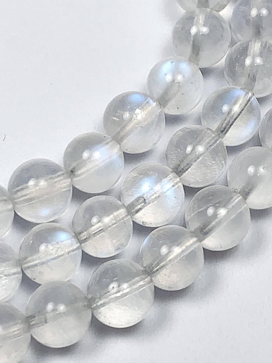 AAA Rainbow Moonstone Beads: Natural Clear Gemstone Strand (15.5")