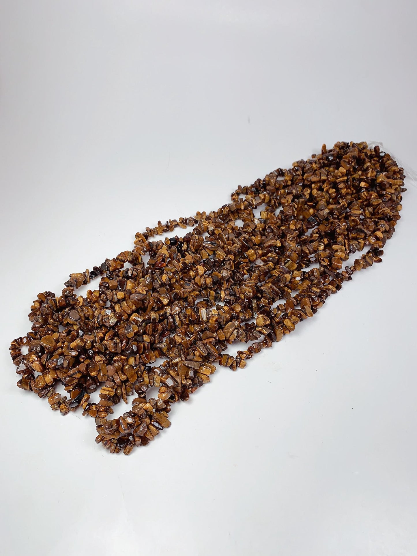 Natural Yellow Gold Tiger's Eye Chip Beads: 32" Strand