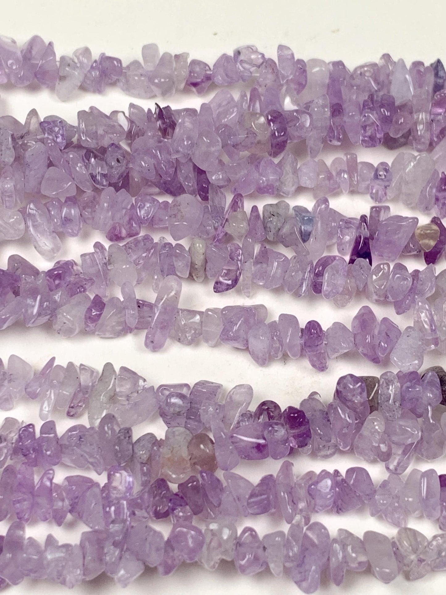 Lavender Amethyst Chip Beads: Natural Gemstone Crystal Nuggets, 32" Strand