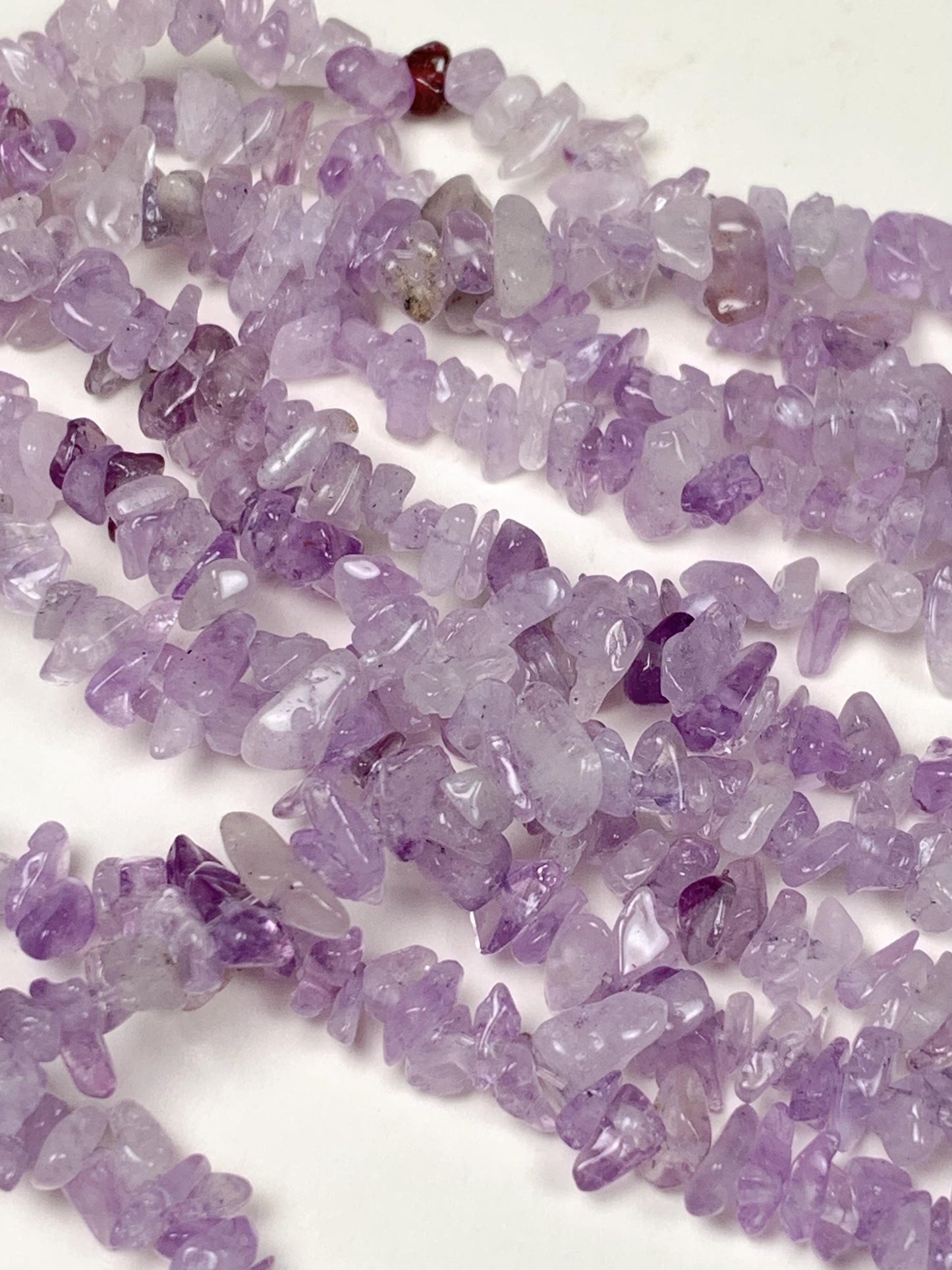 Lavender Amethyst Chip Beads: Natural Gemstone Crystal Nuggets, 32" Strand