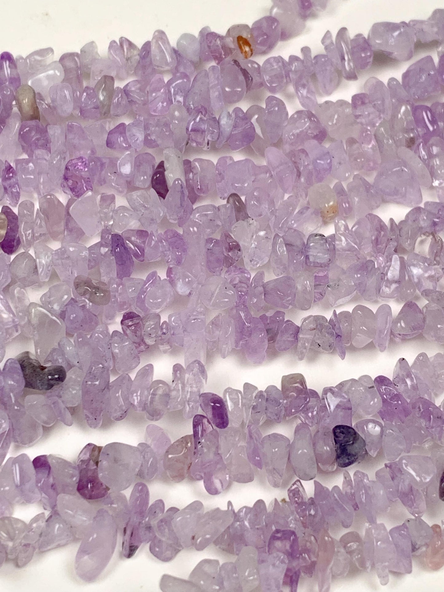 Lavender Amethyst Chip Beads: Natural Gemstone Crystal Nuggets, 32" Strand