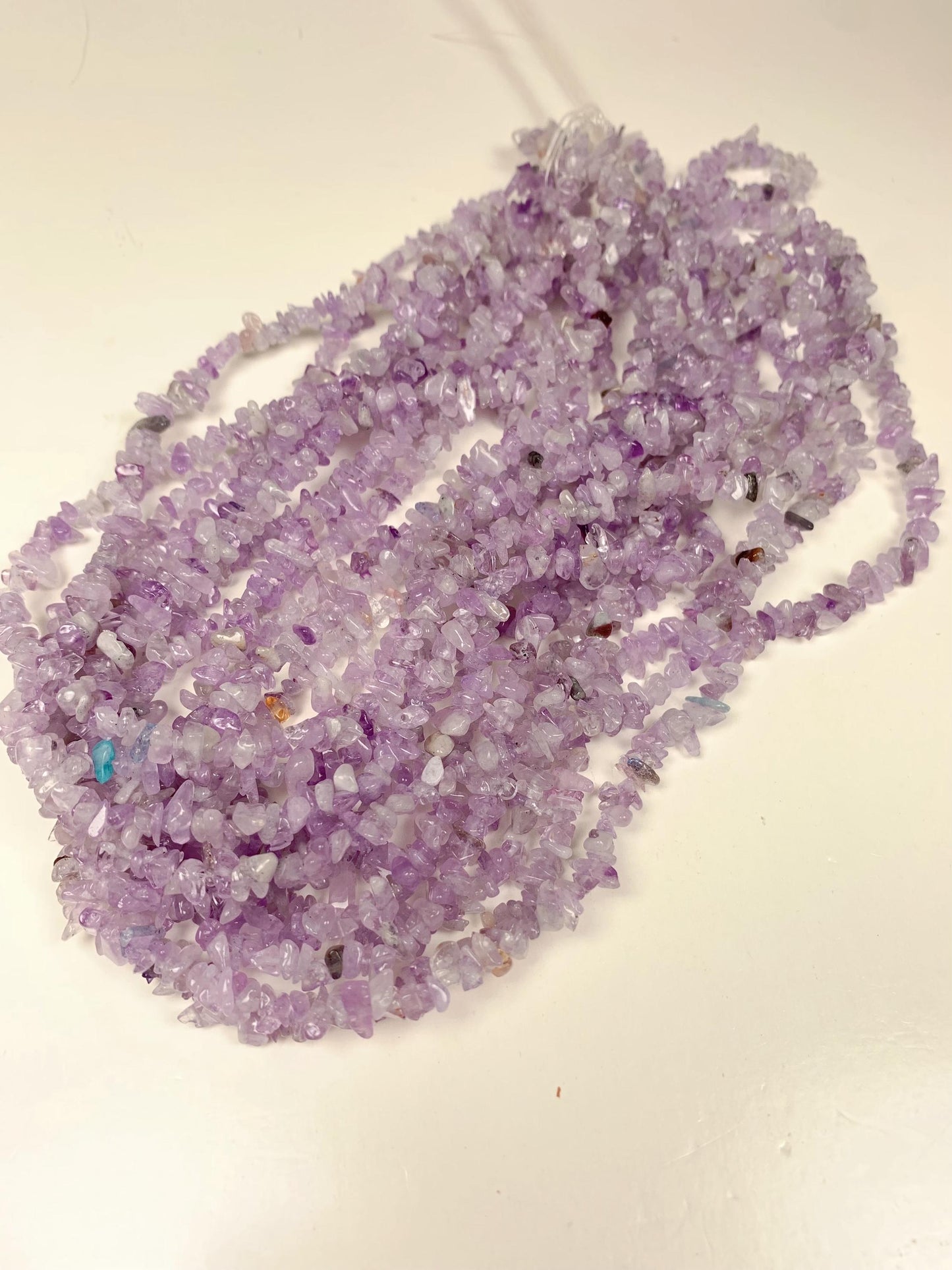 Lavender Amethyst Chip Beads: Natural Gemstone Crystal Nuggets, 32" Strand