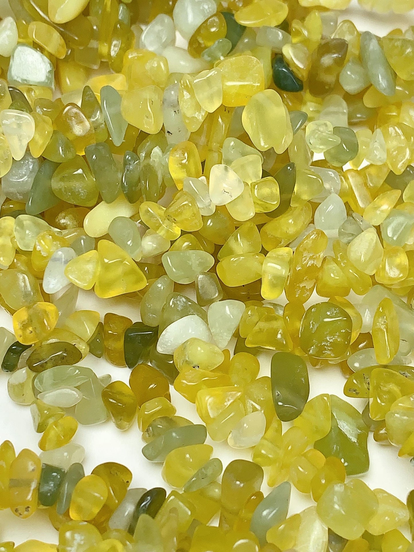 Lemon Jade Nugget Beads: Natural Green Yellow Gemstone Chips, 32" Strand