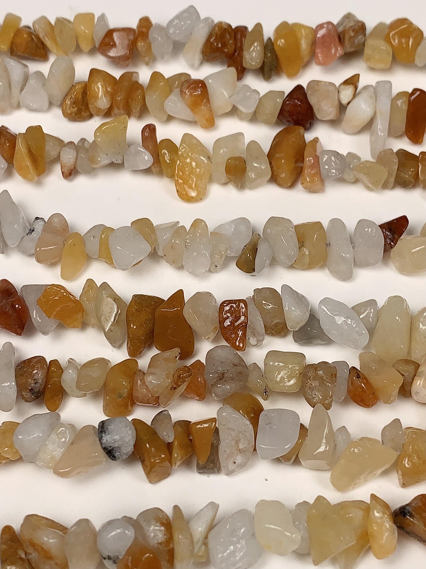Orange Aventurine Chip Beads: Natural Gemstone Nuggets, 32" Strand