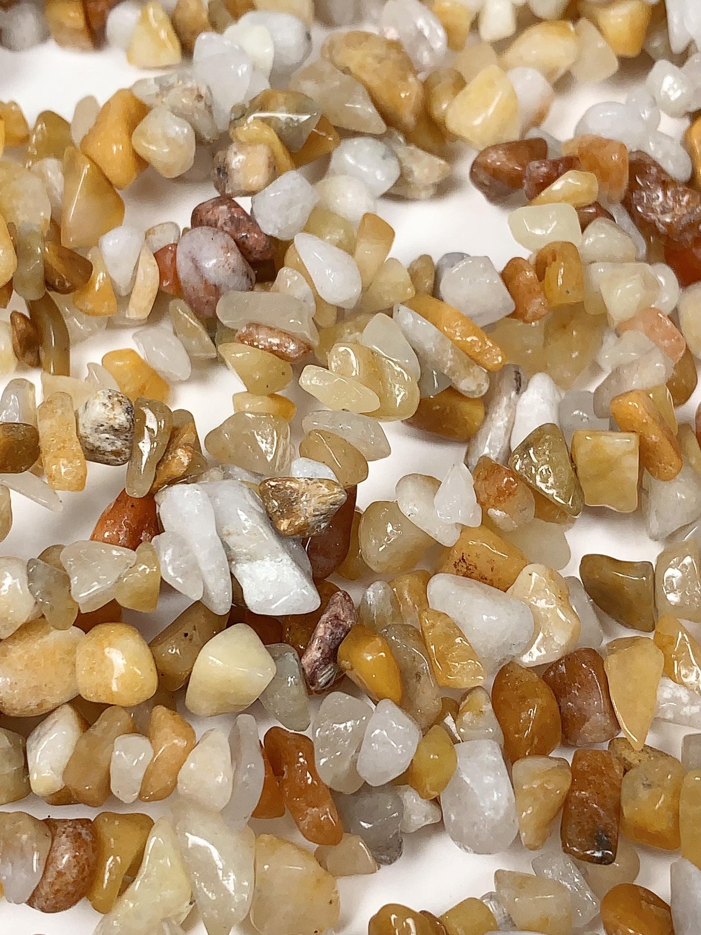 Orange Aventurine Chip Beads: Natural Gemstone Nuggets, 32" Strand