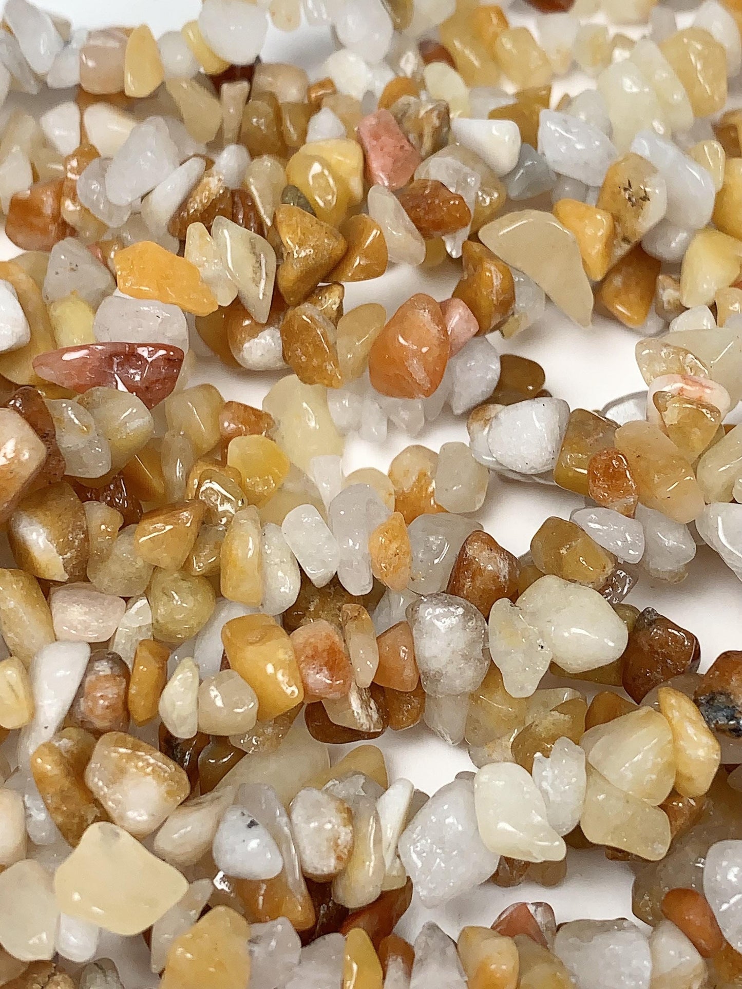 Orange Aventurine Chip Beads: Natural Gemstone Nuggets, 32" Strand