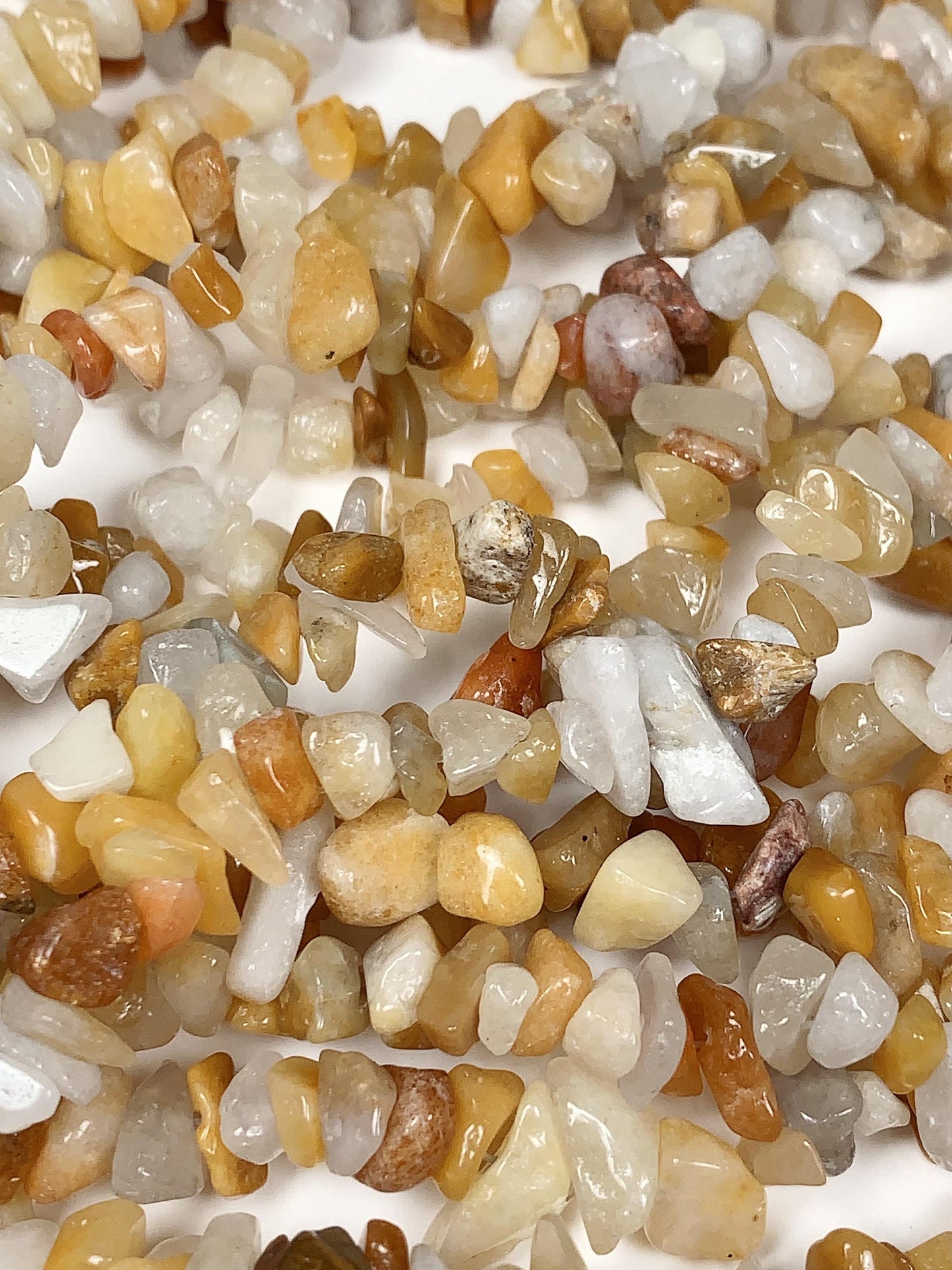 Orange Aventurine Chip Beads: Natural Gemstone Nuggets, 32" Strand