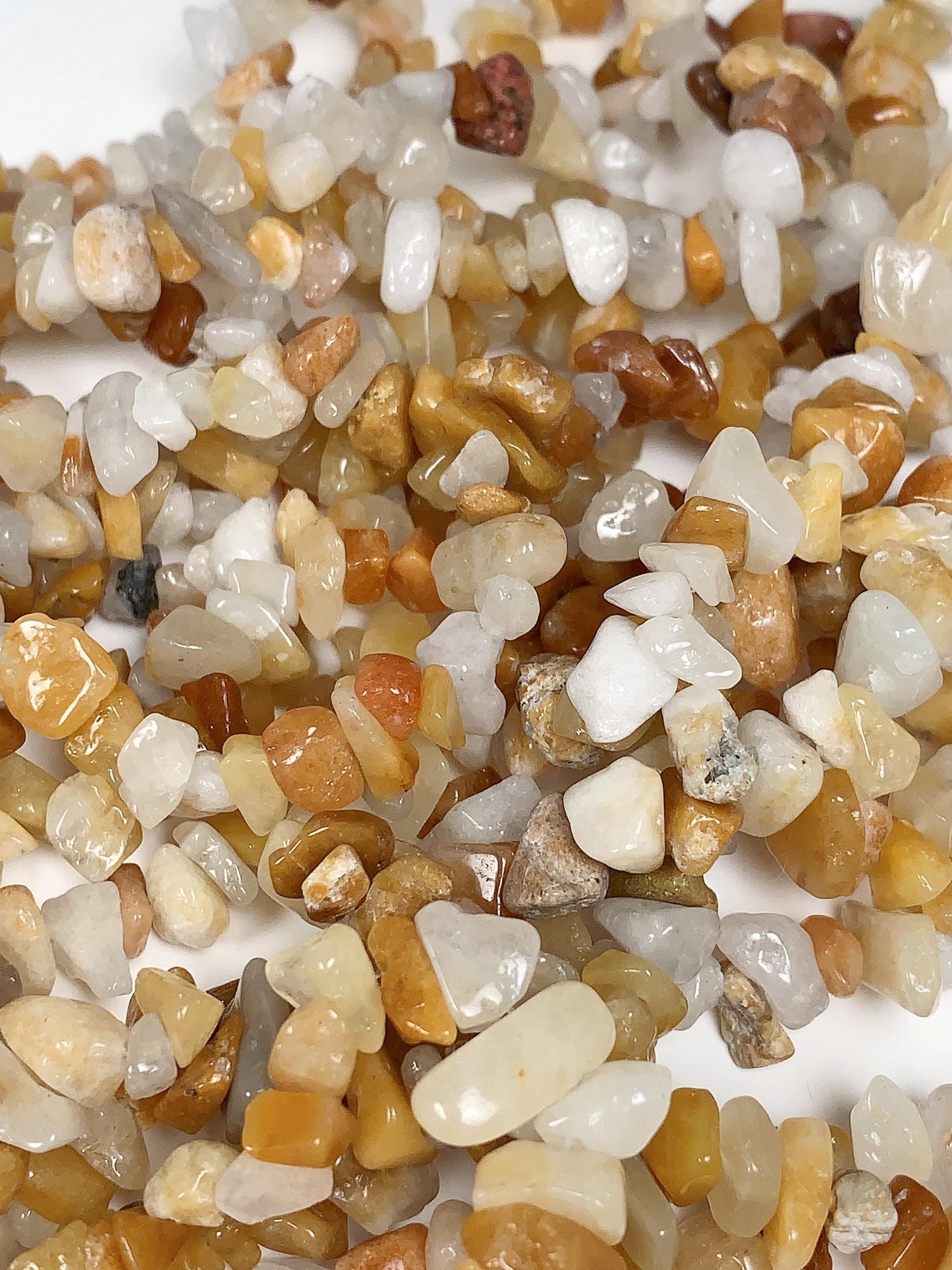 Orange Aventurine Chip Beads: Natural Gemstone Nuggets, 32" Strand