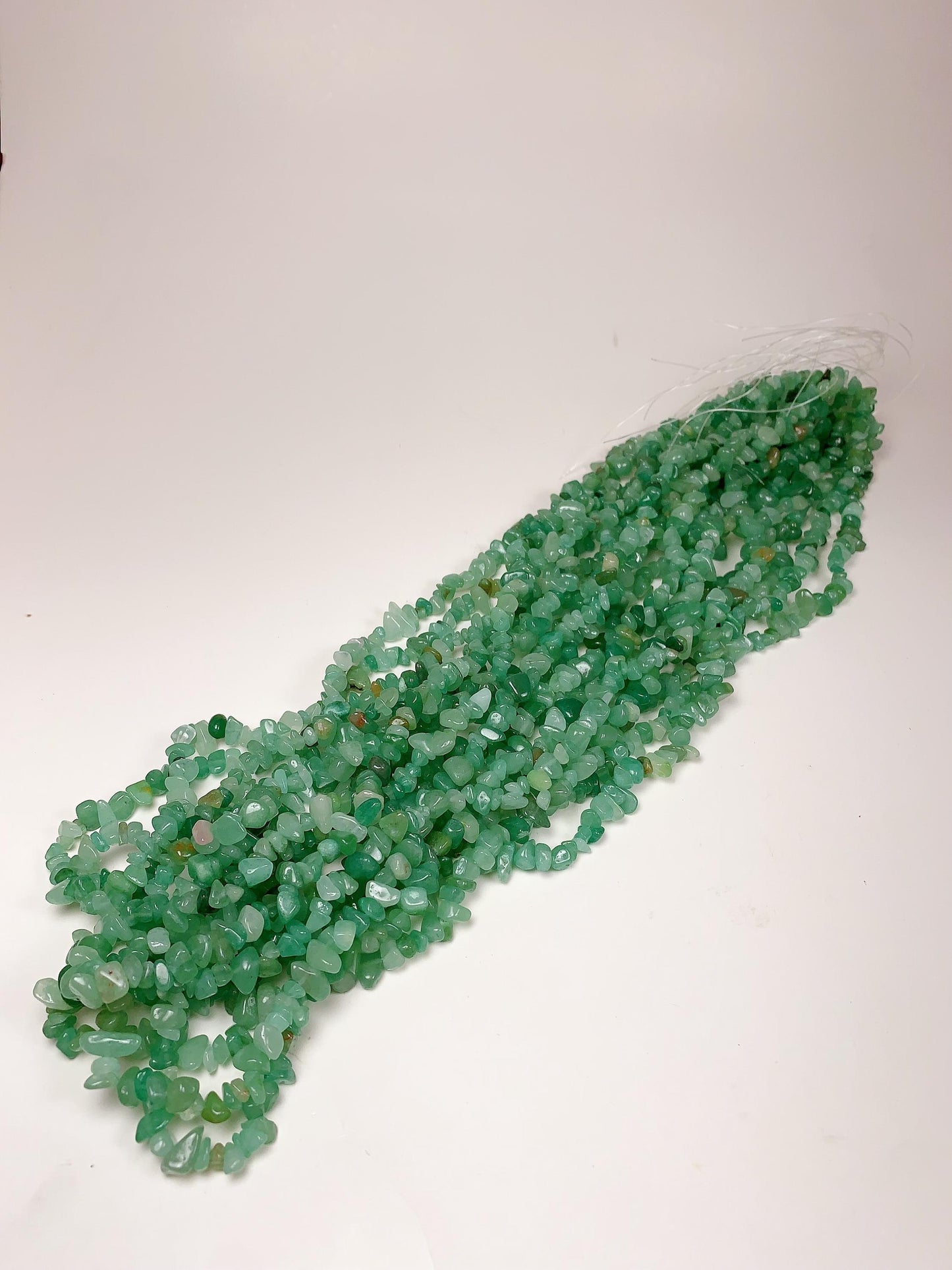 Green Aventurine Chip Beads: Natural Gemstone Nuggets, 32" Strand