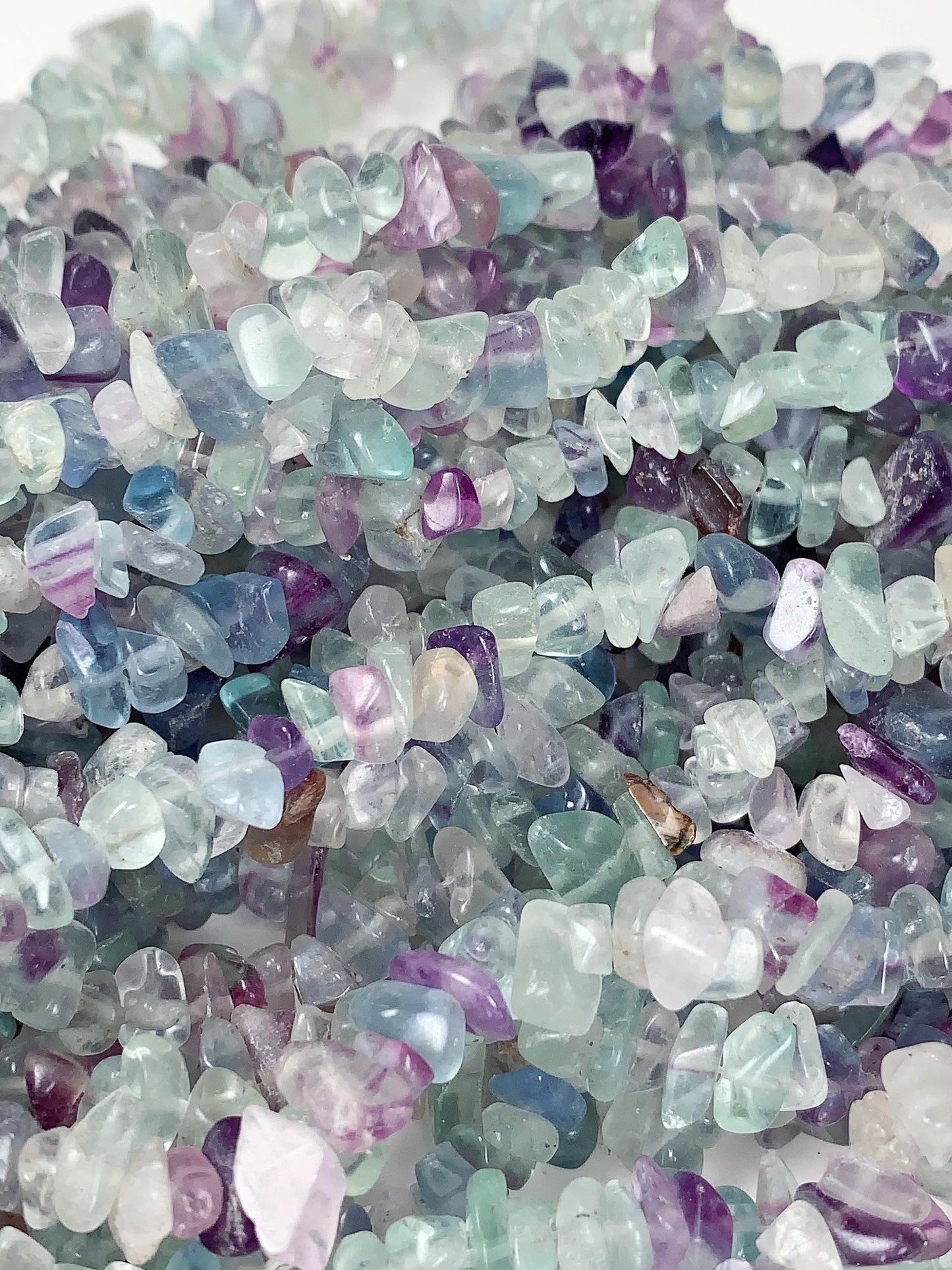 Fluorite Nugget Beads: Genuine Green, Purple, Blue Crystal Chips, 32" Strand