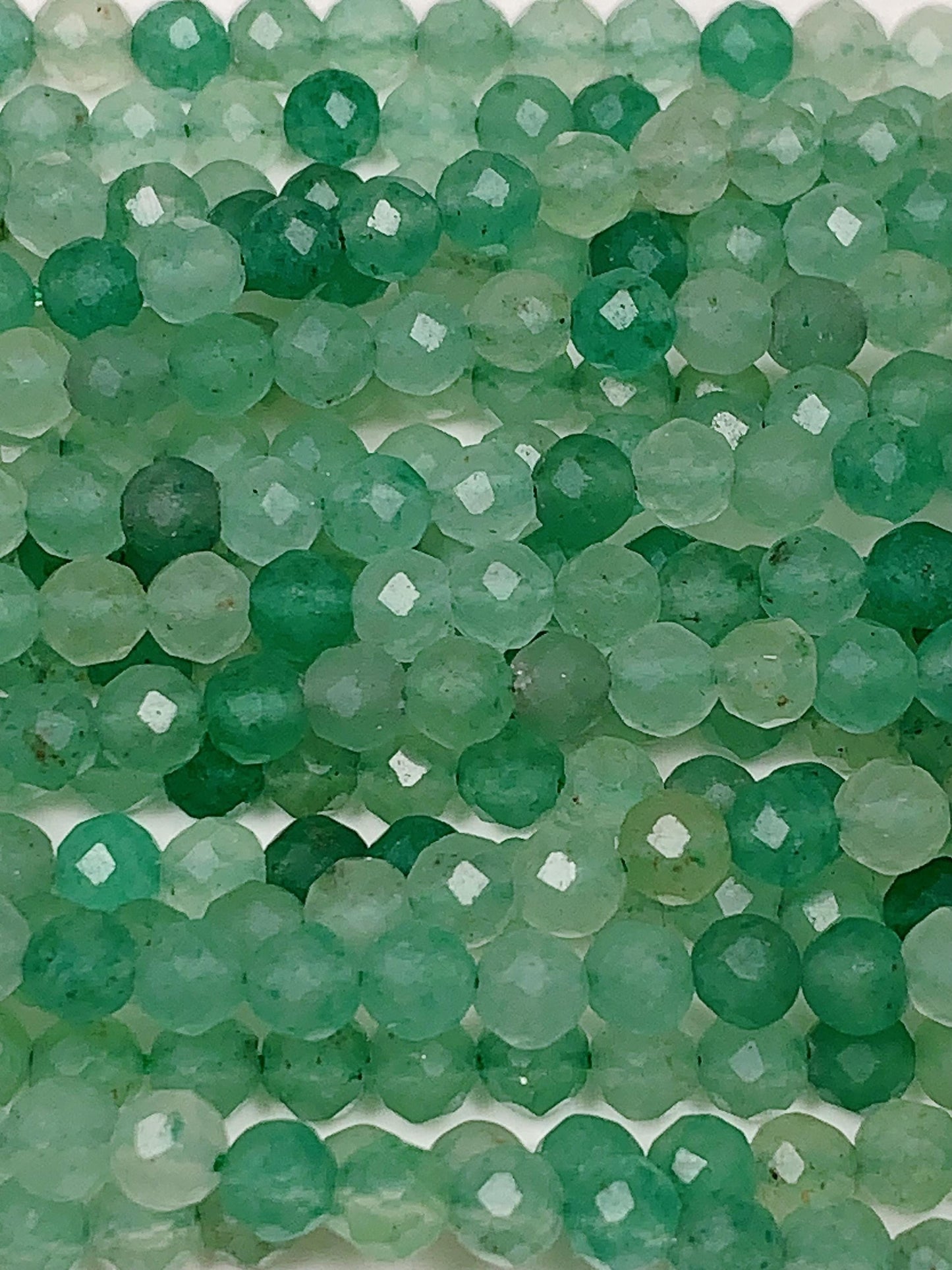 Natural Green Aventurine Faceted Round Beads Gemstone 15.5 Strand (2mm 3mm 4mm)