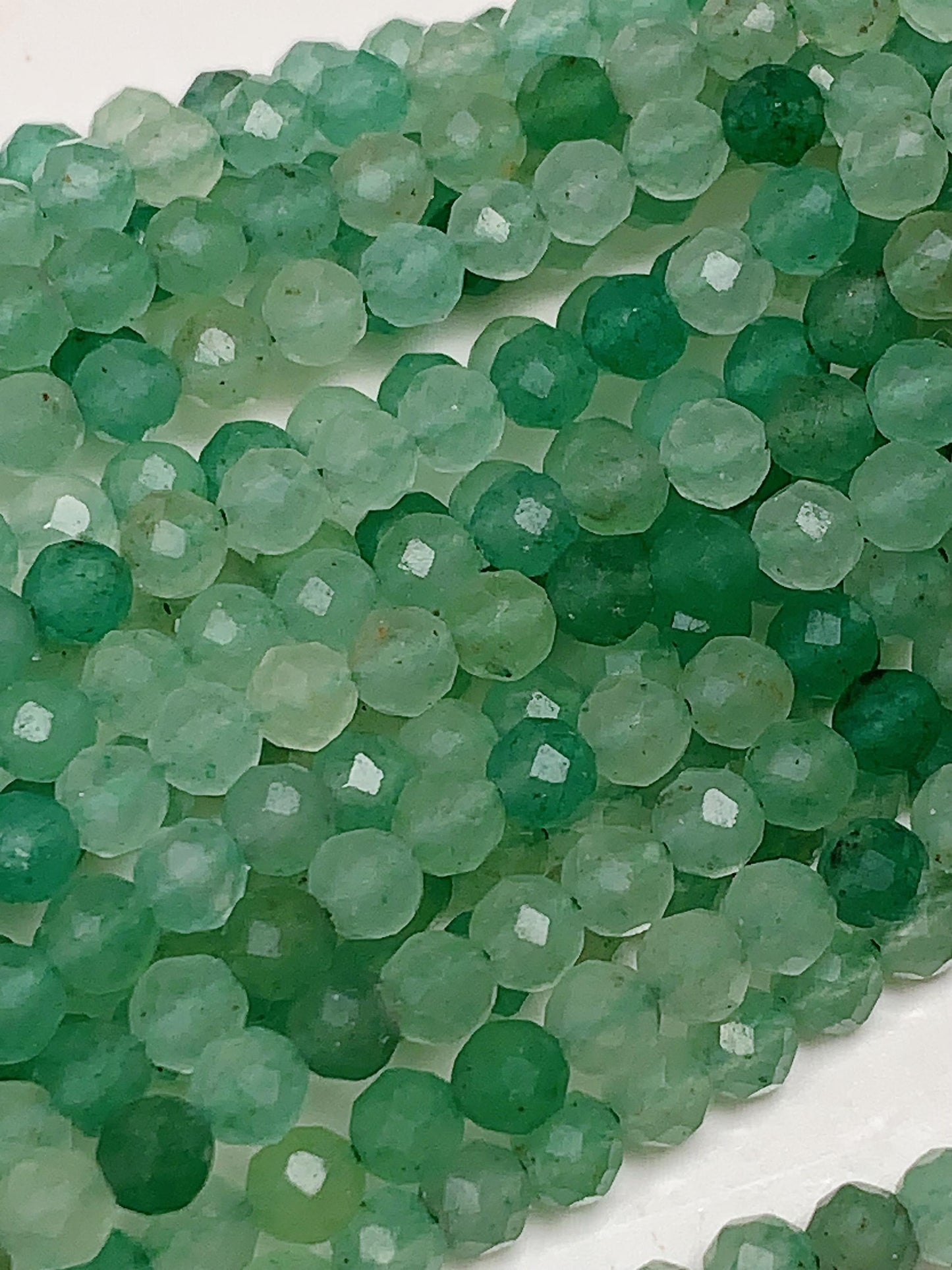 Natural Green Aventurine Faceted Round Beads Gemstone 15.5 Strand (2mm 3mm 4mm)