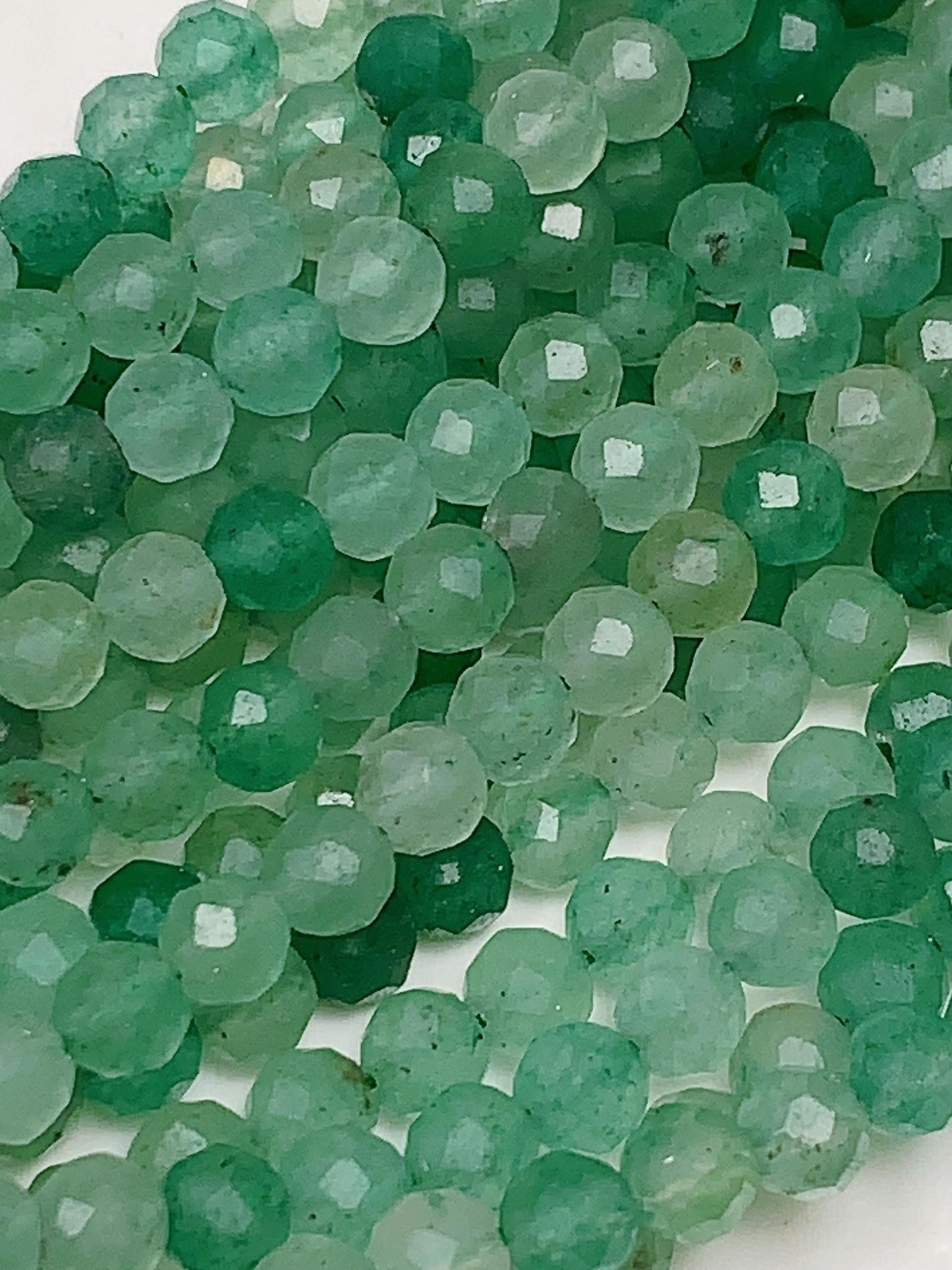 Natural Green Aventurine Faceted Round Beads Gemstone 15.5 Strand (2mm 3mm 4mm)