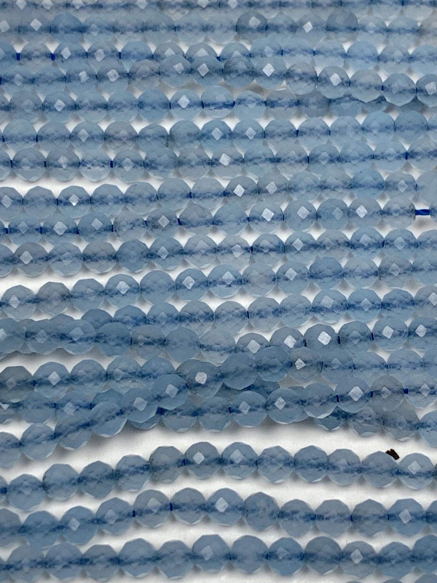 Natural Cream Blue Aquamarine Faceted Round Beads 15.5" Strand 2mm 3mm 4mm
